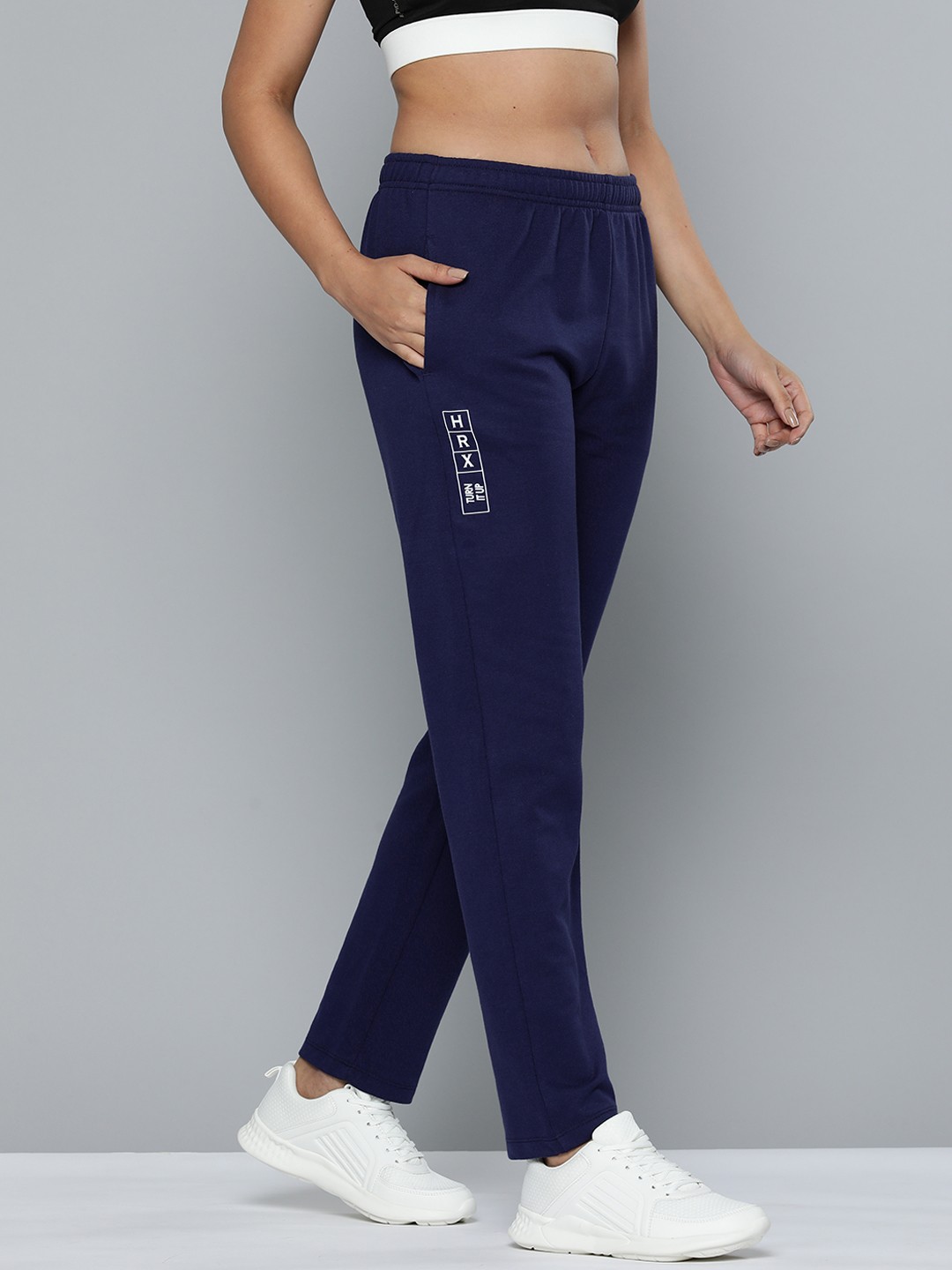 

HRX by Hrithik Roshan Women Regular Fit Lifestyle Track Pants, Navy blue