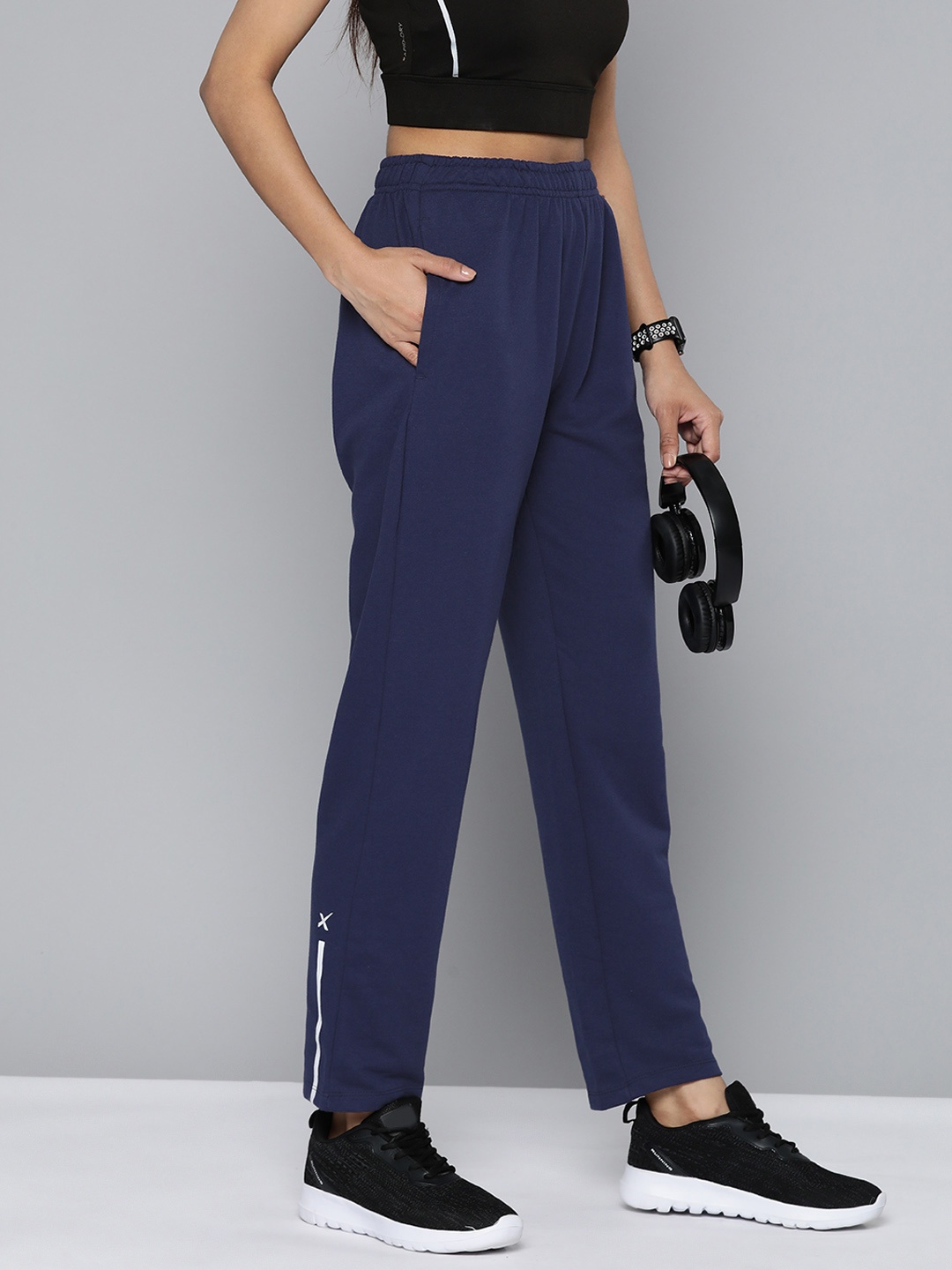 

HRX by Hrithik Roshan Women Regular Fit Track Pants, Navy blue