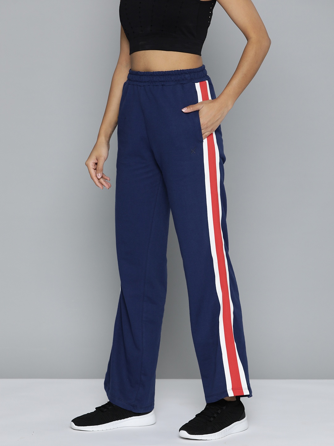 

HRX by Hrithik Roshan Women Cotton Lifestyle Track Pants, Navy blue