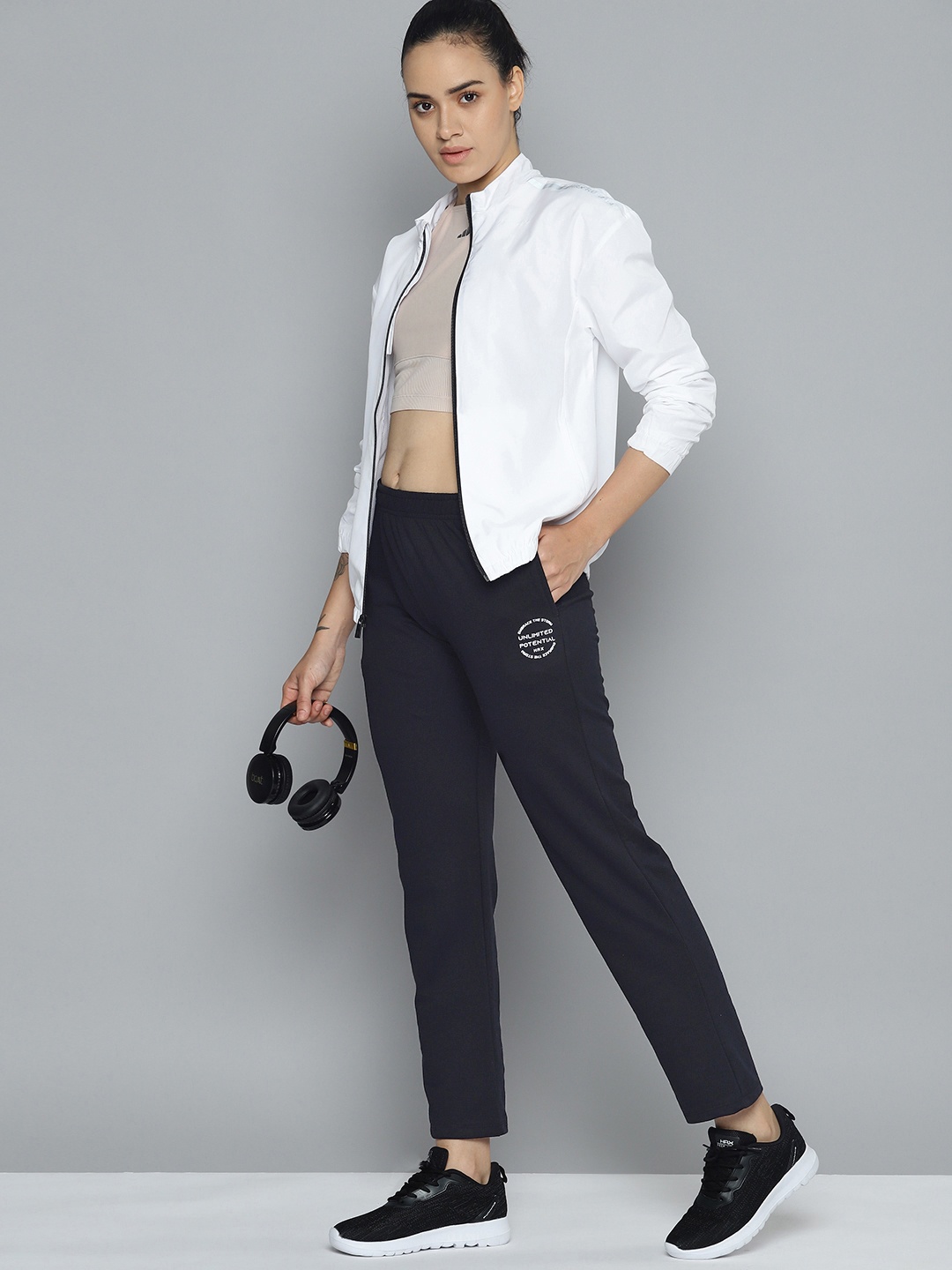 

HRX by Hrithik Roshan Women Solid Track Pants, Navy blue