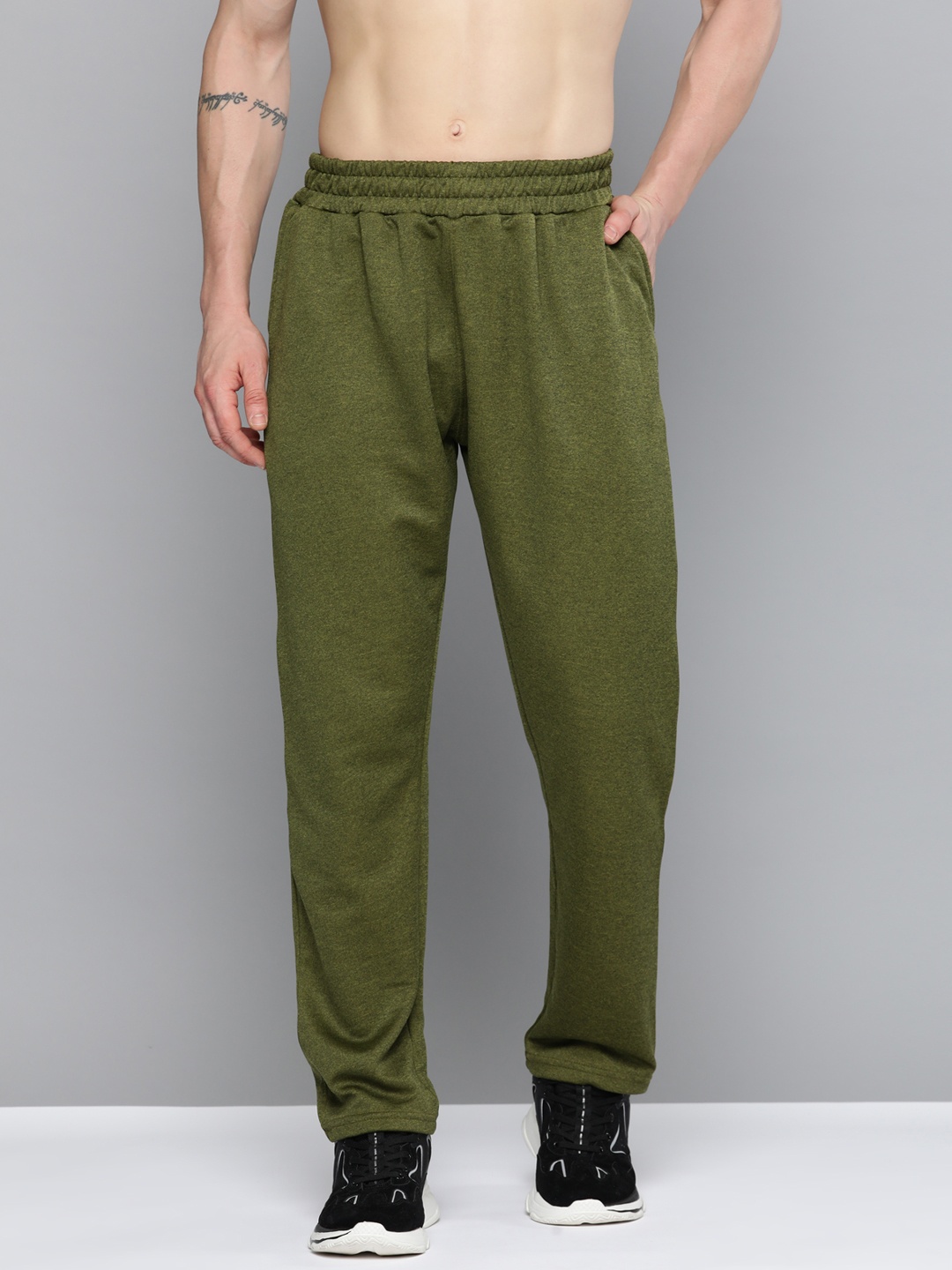 

HRX by Hrithik Roshan Men Running Slim Fit Track Pants, Olive