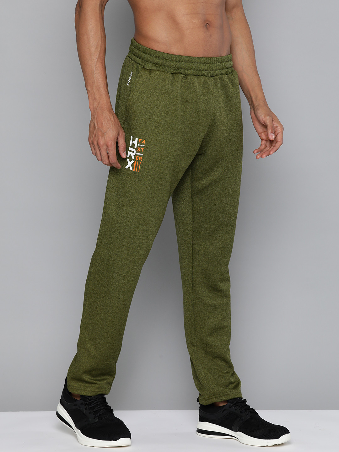 

HRX By Hrithik Roshan Men Slim Fit Rapid-Dry Running Track Pants, Olive