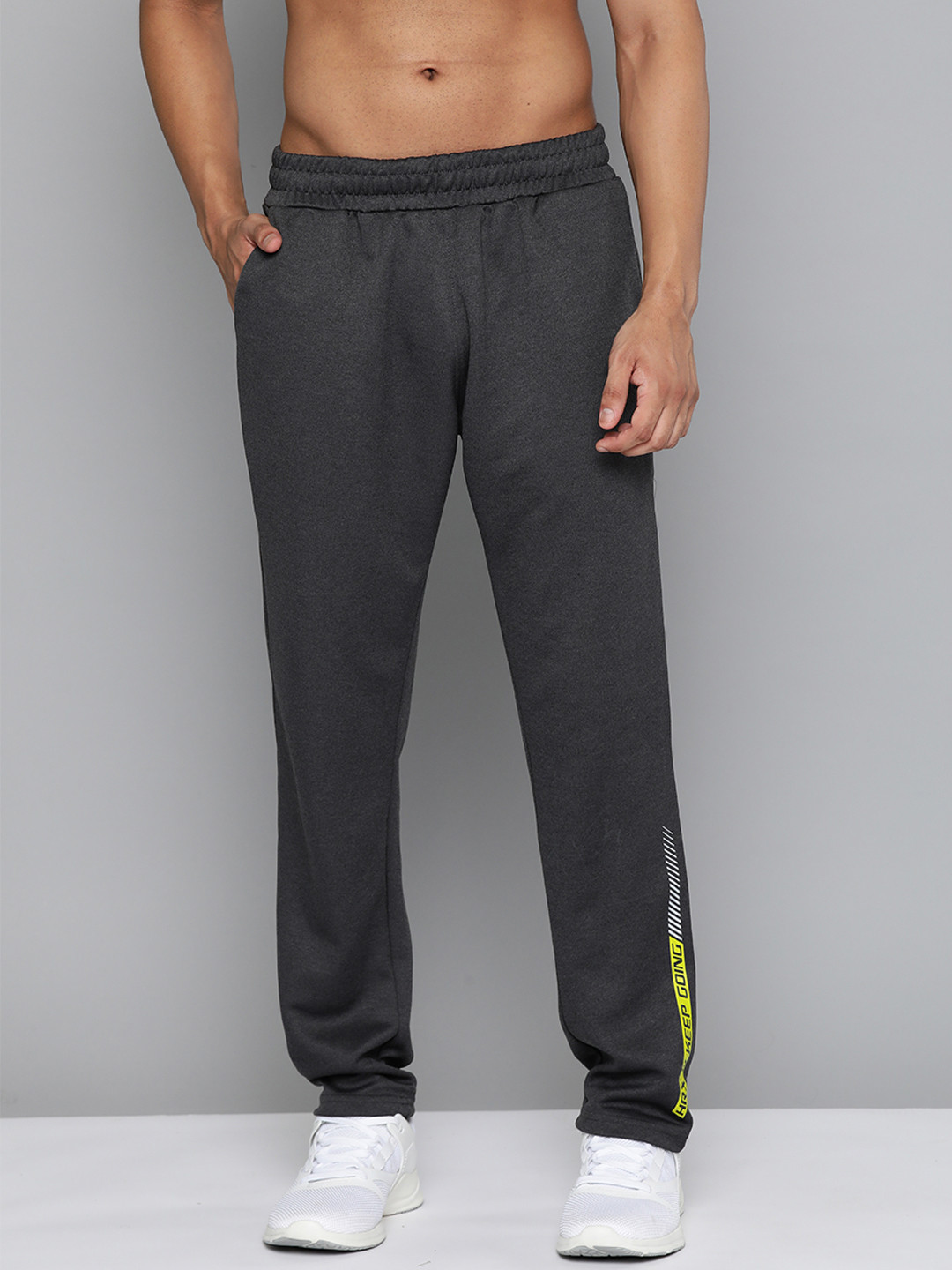 

HRX By Hrithik Roshan Men Slim Fit Rapid-Dry Running Track Pants, Charcoal