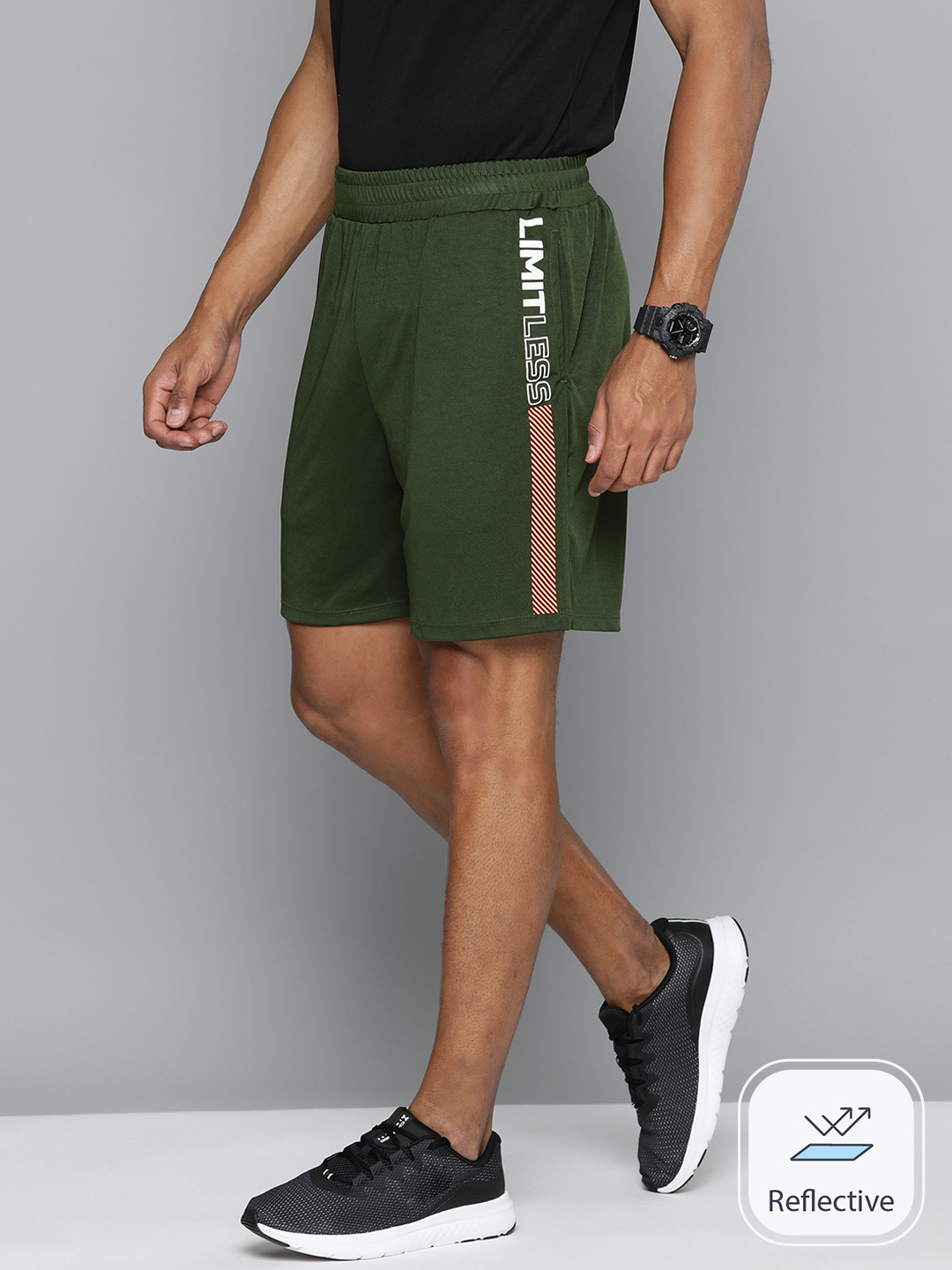 

HRX by Hrithik Roshan Men Rapid Dry Training Shorts, Olive