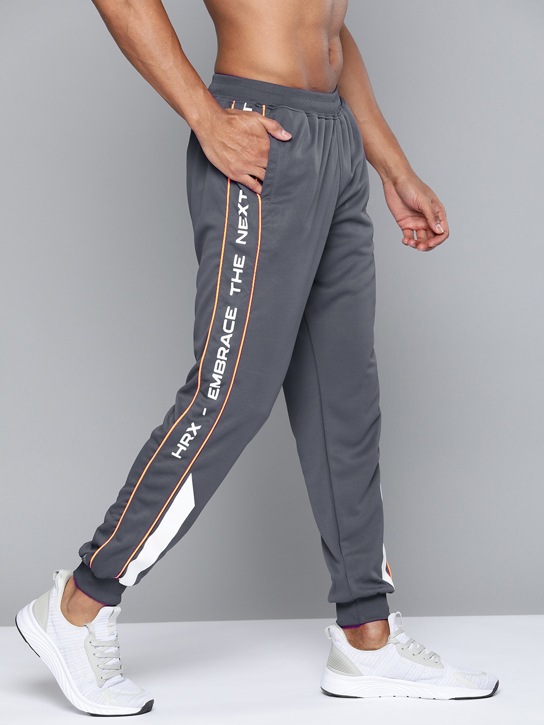 

HRX by Hrithik Roshan Men Reflective Detail Rapid-dry Training Track Pants, Charcoal
