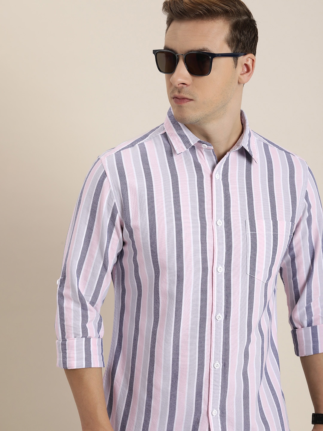 

Moda Rapido Slim Fit Striped Casual Shirt, Blue