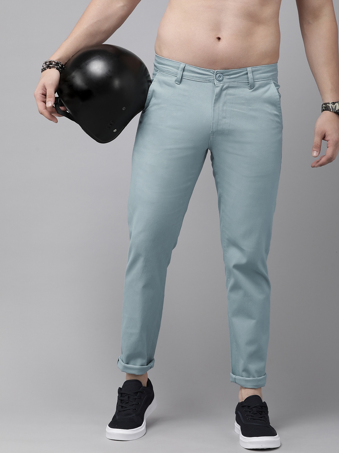 

The Roadster Life Co. Men Blue Chinos Trousers