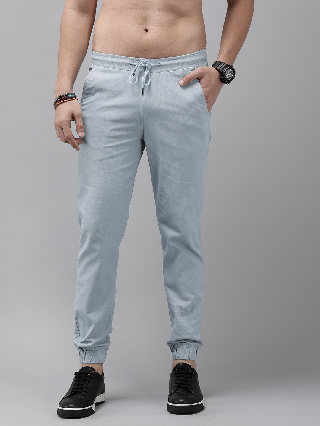 

The Roadster Life Co. Men Mid-Rise Joggers, Blue