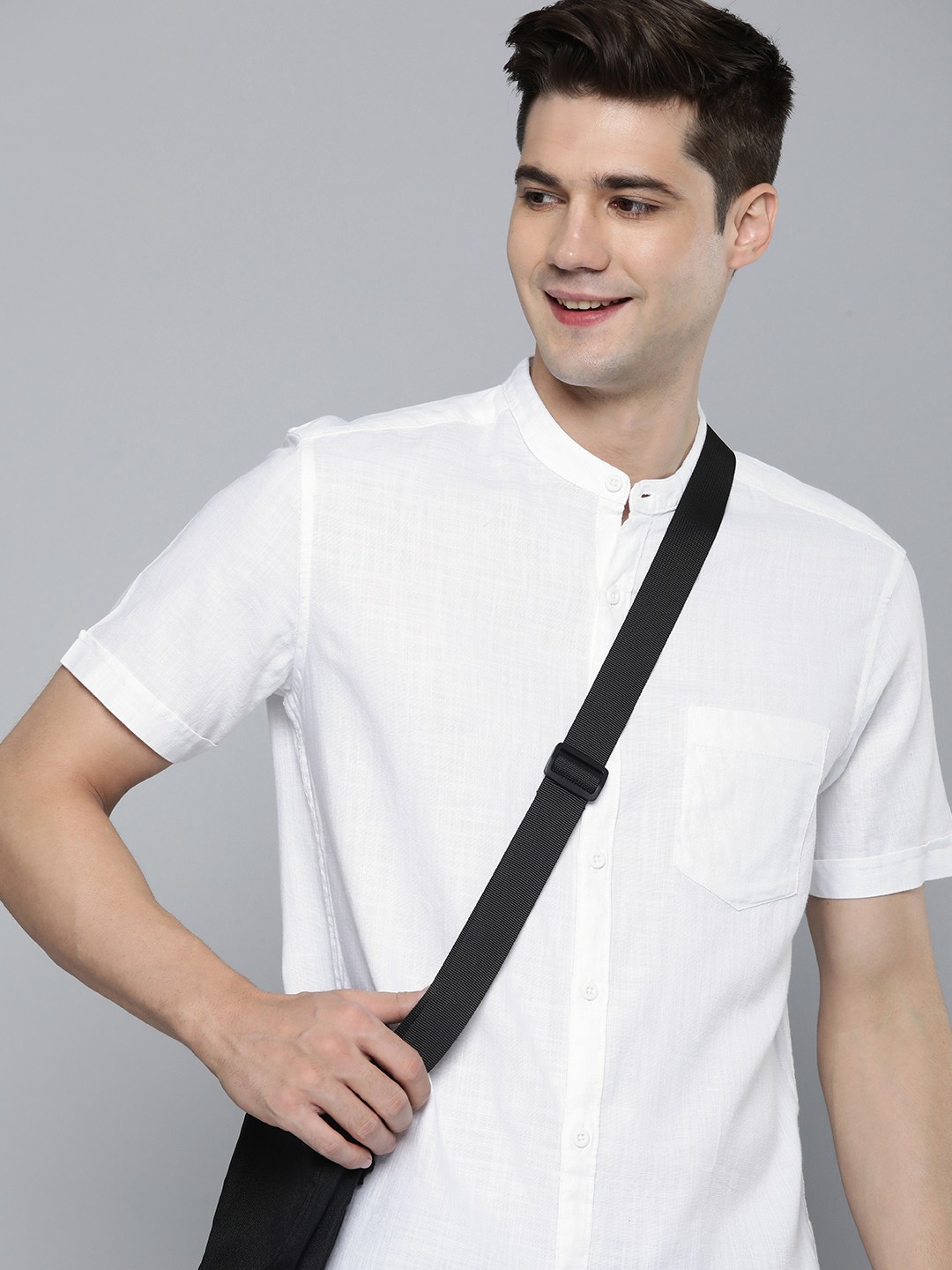 

HERE&NOW Pure Cotton Slim Fit Opaque Casual Shirt, White