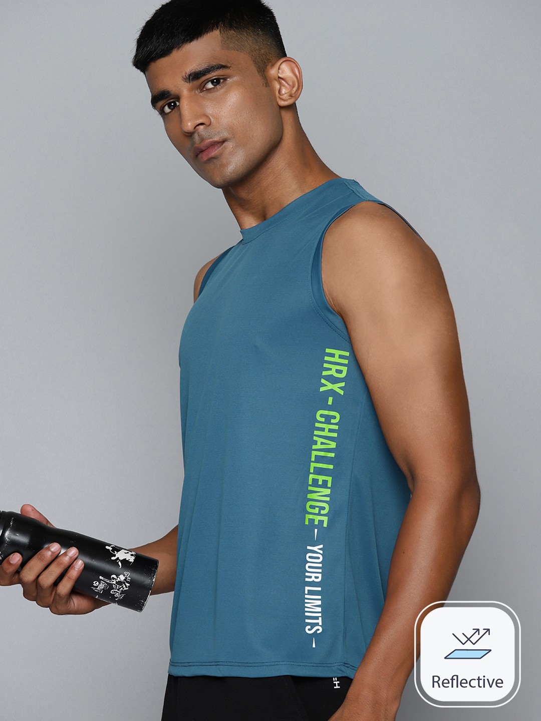 

HRX by Hrithik Roshan Rapid-Dry Printed Training T-shirt, Blue
