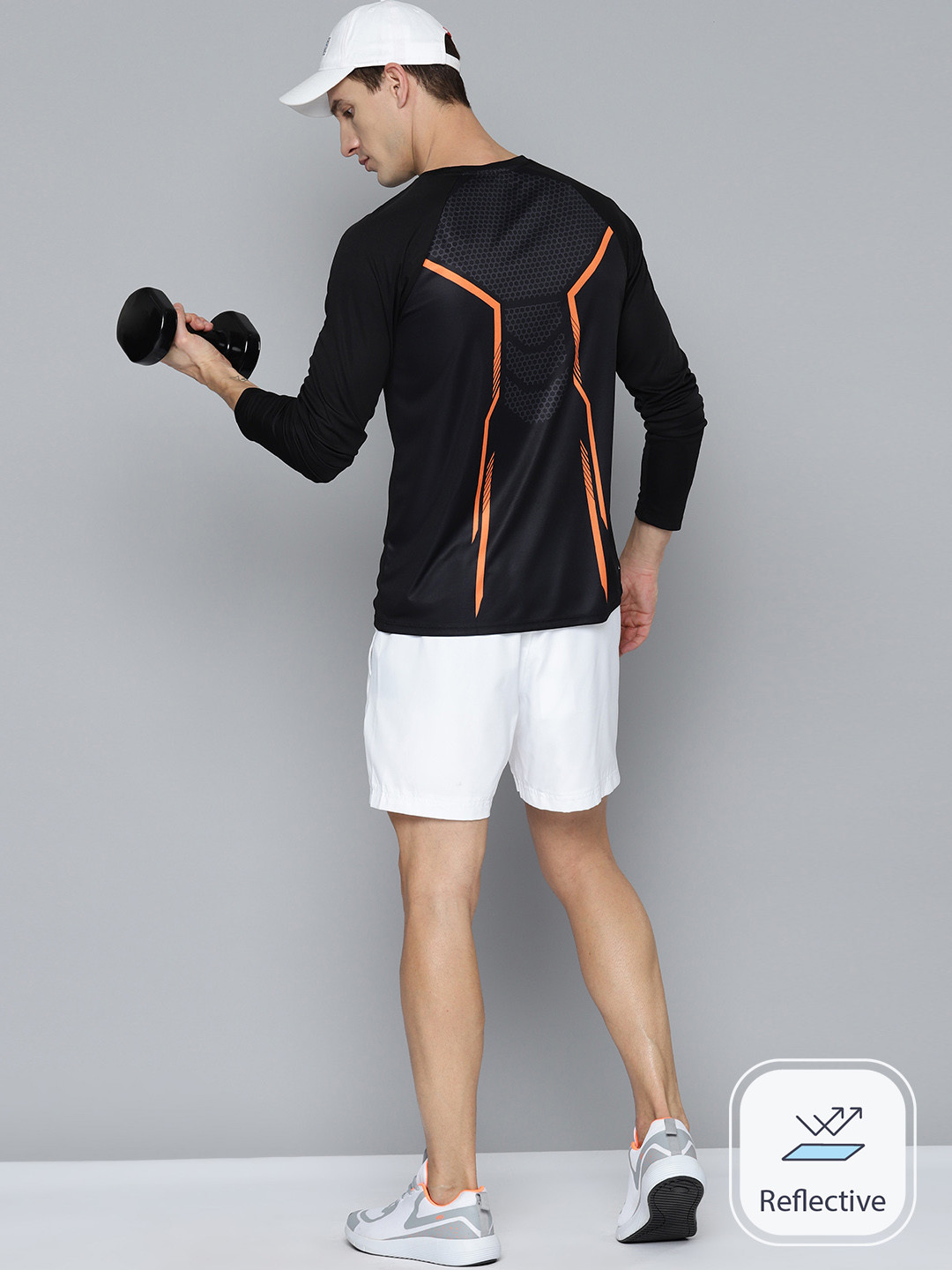 

HRX by Hrithik Roshan Rapid-Dry Back Print Training T-shirt, Black