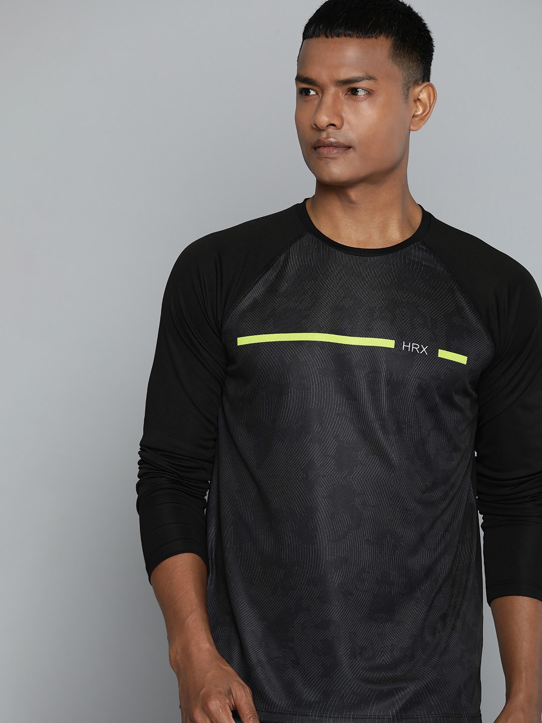 

HRX by Hrithik Roshan Men Camouflage Printed Rapid-Dry Training T-shirt, Black