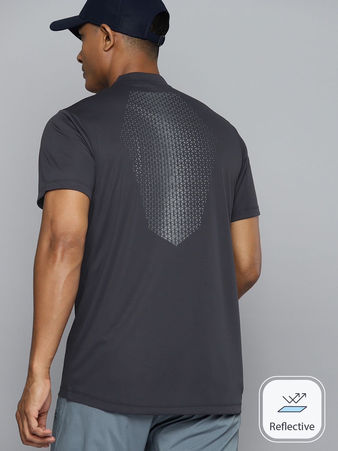 

HRX by Hrithik Roshan Rapid-Dry Back Printed Training T-shirt, Charcoal