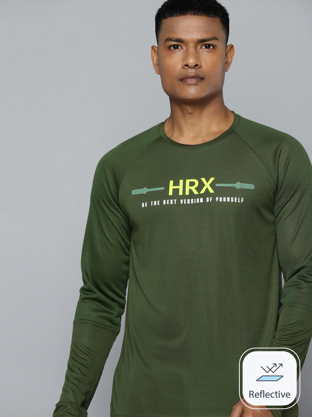 

HRX by Hrithik Roshan Rapid-Dry Printed Training T-shirt, Green