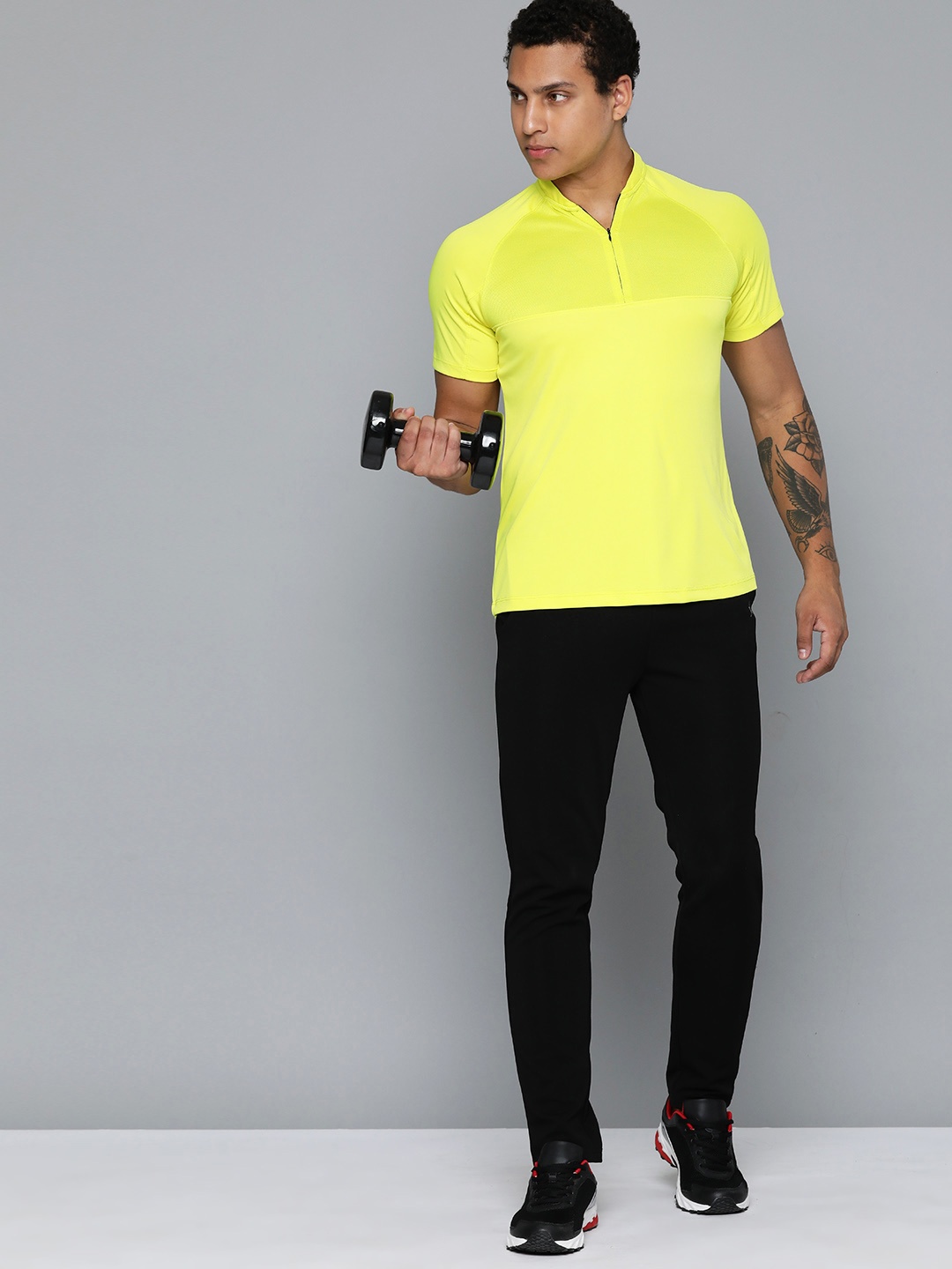 

HRX by Hrithik Roshan Polo Collar Rapid-Dry Training T-shirt, Fluorescent green