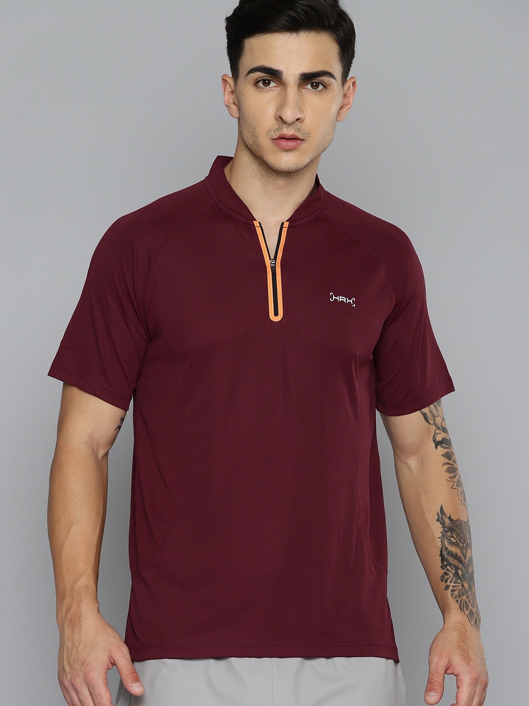 

HRX by Hrithik Roshan Rapid-Dry Training T-shirt, Maroon