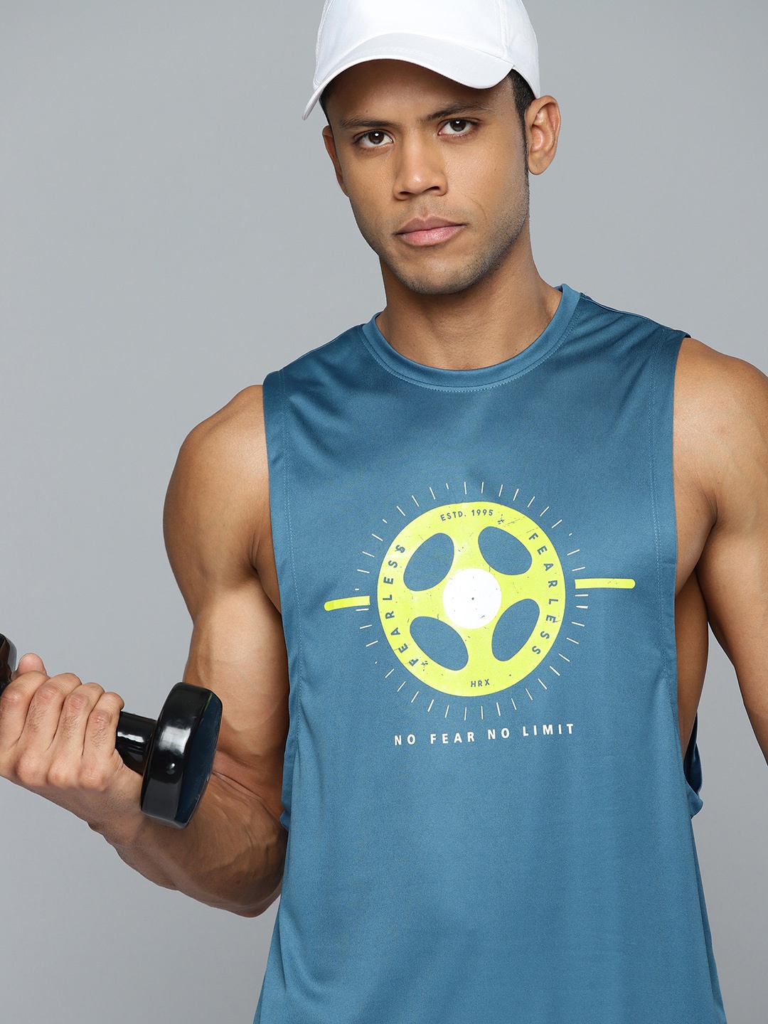 

HRX by Hrithik Roshan Rapid Dry Printed Training T-shirt, Teal