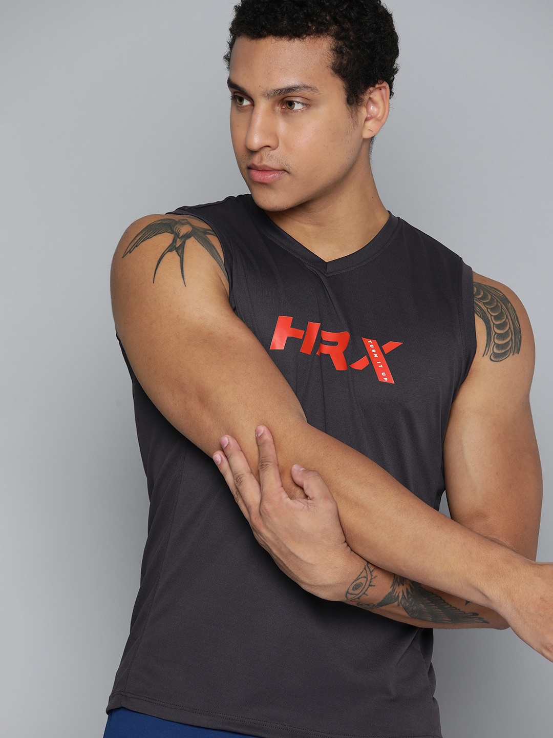 

HRX by Hrithik Roshan Rapid-Dry Printed Training T-shirt, Black