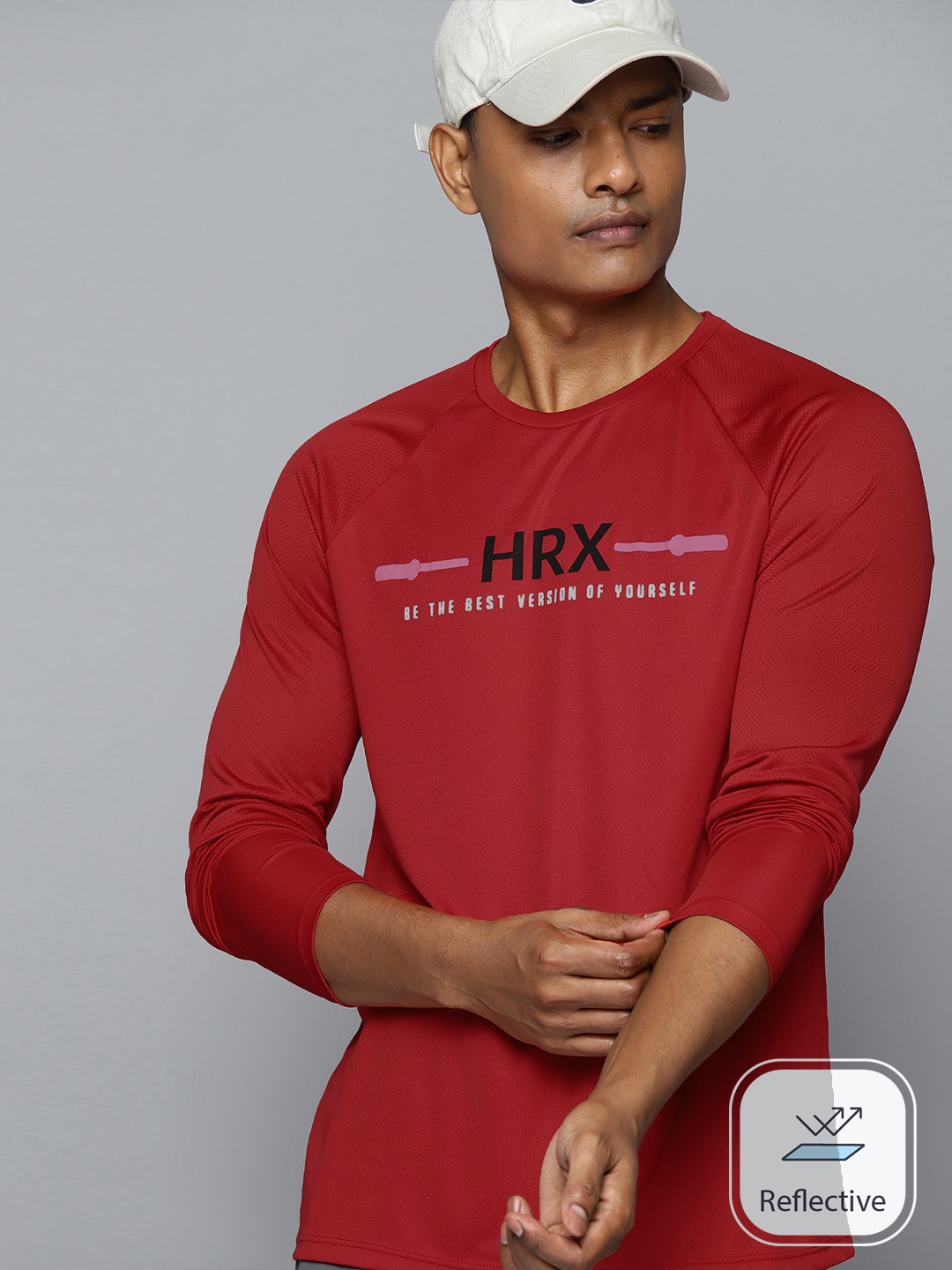 

HRX by Hrithik Roshan Rapid-Dry Printed Training T-shirt, Red