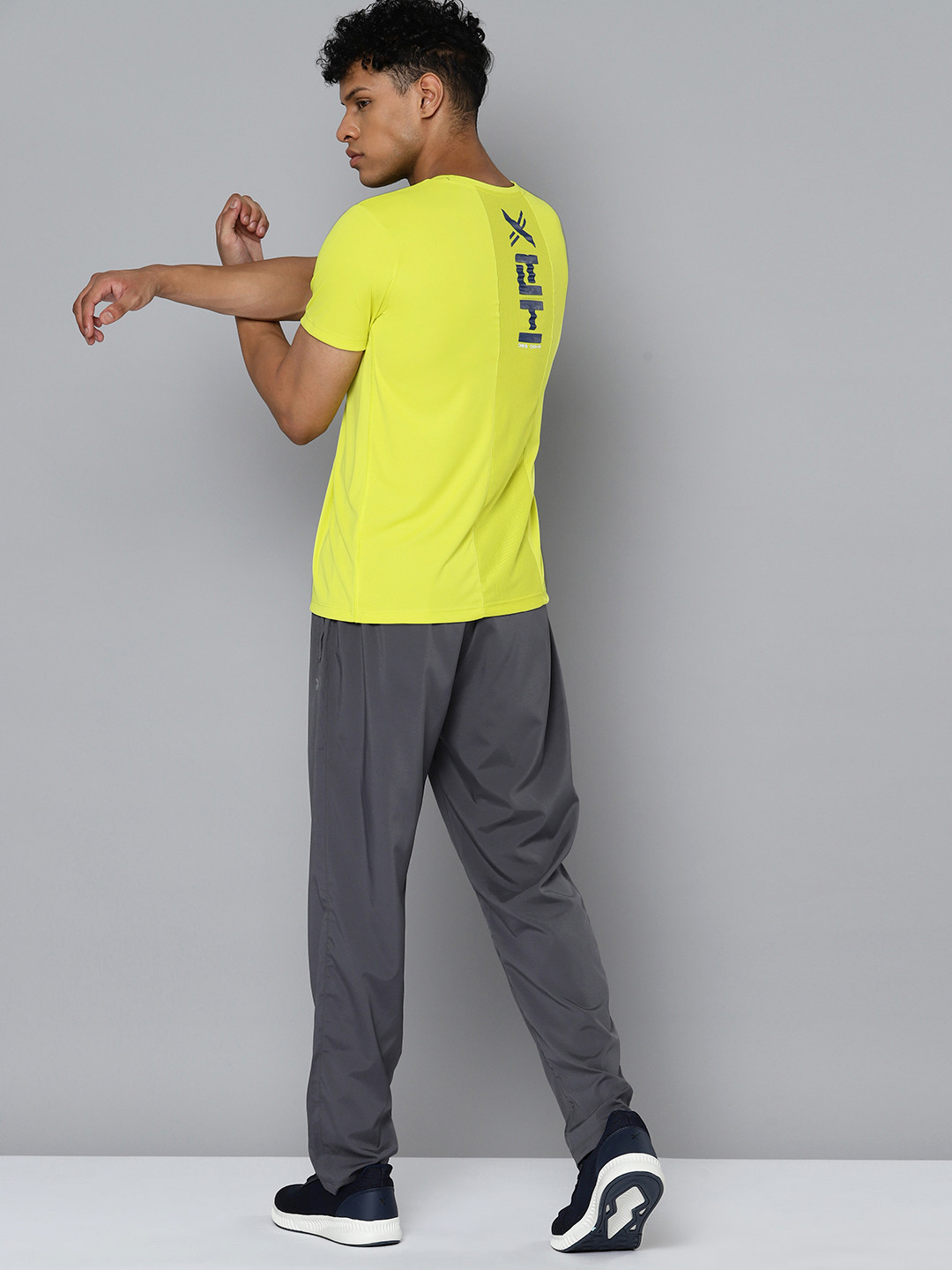 

HRX by Hrithik Roshan Rapid-Dry Brand Logo Printed Back Training T-shirt, Yellow