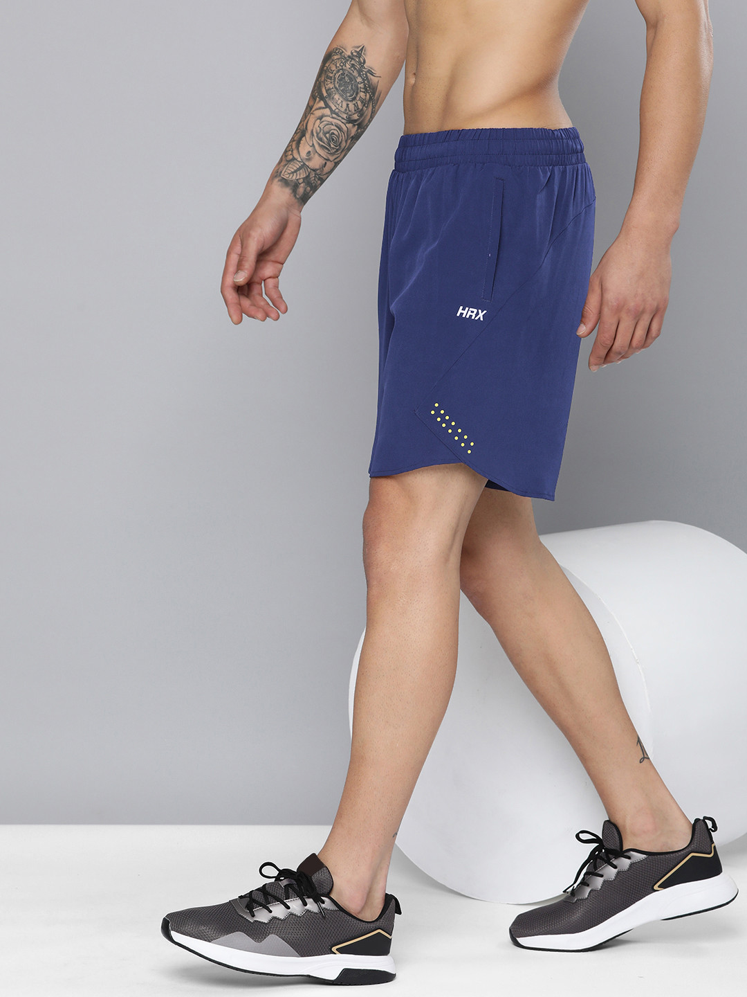 

HRX by Hrithik Roshan Men Rapid Dry Antimicrobial Finish Training Sports Shorts, Blue