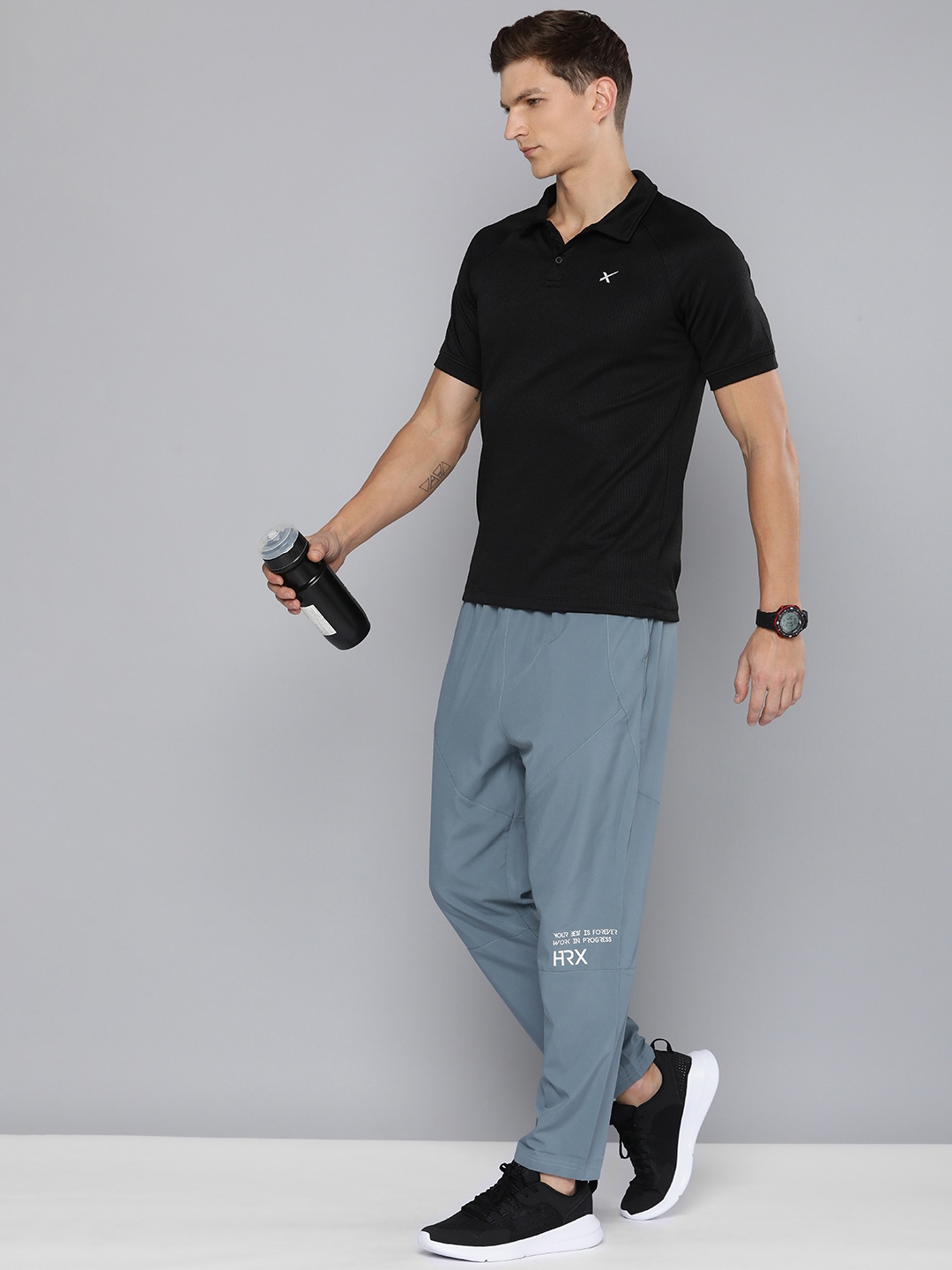 

HRX by Hrithik Roshan Men Solid Antimicrobial Finish Training Rapid-Dry Sports Track Pants, Grey