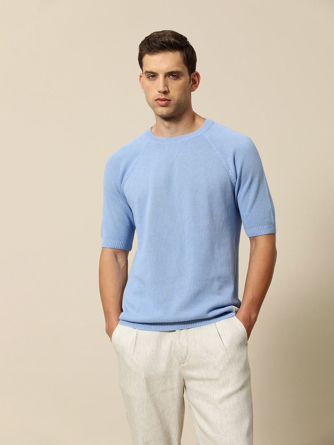 

Mr Bowerbird Self-Design Tailored Fit Cotton Pullover, Blue