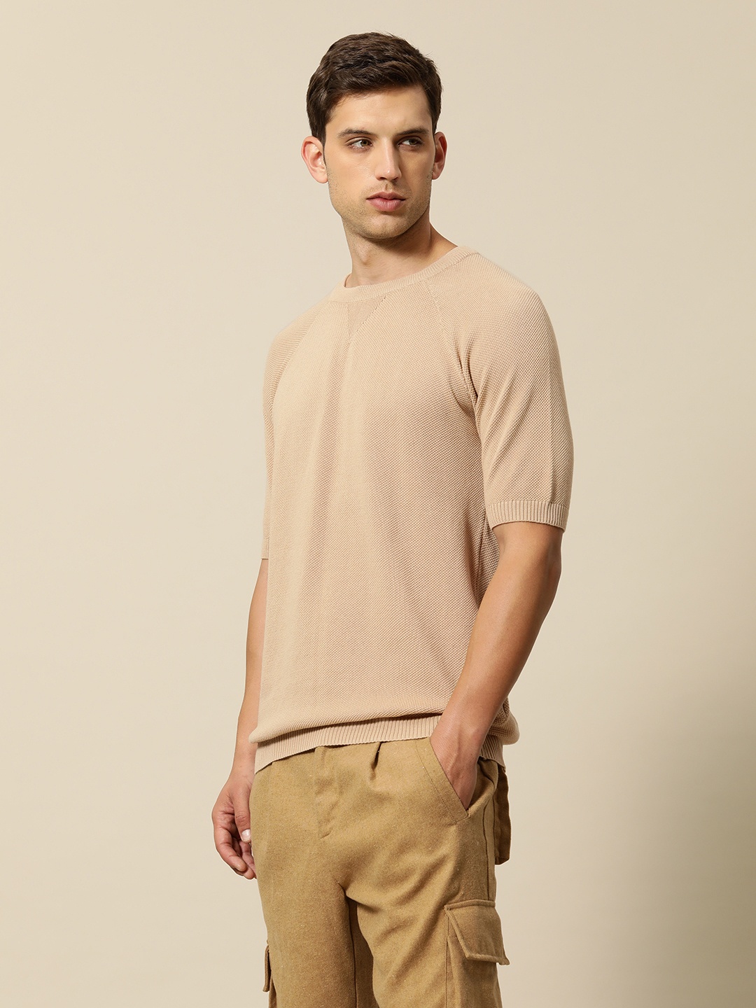 

Mr Bowerbird Self-Design Tailored Fit Cotton Pullover, Beige