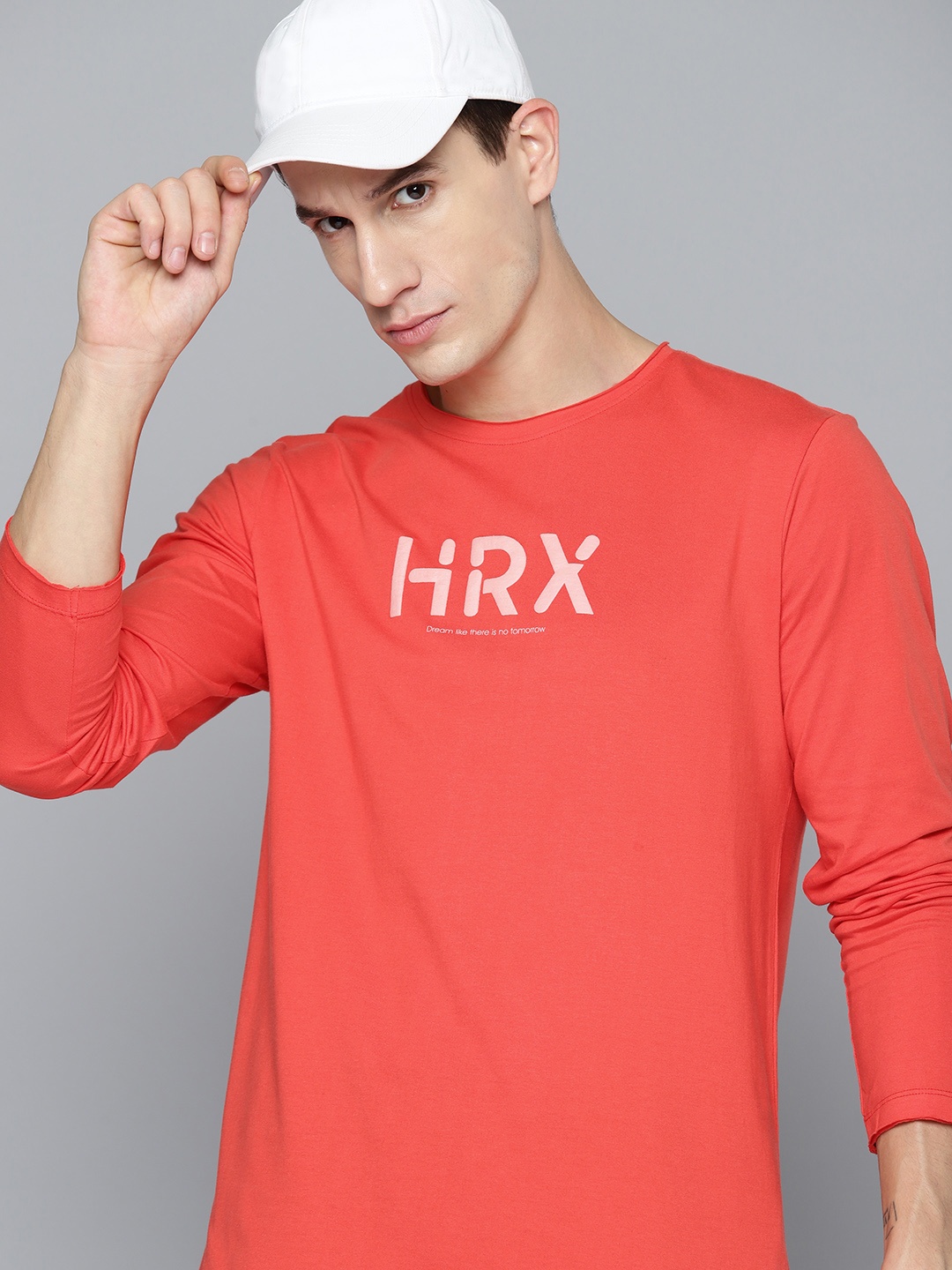 

HRX by Hrithik Roshan Brand Logo Printed Pure Cotton Lifestyle T-shirt, Orange