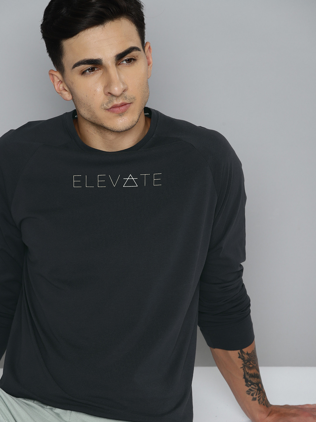 

HRX by Hrithik Roshan Pure Cotton Yoga T-shirt, Charcoal