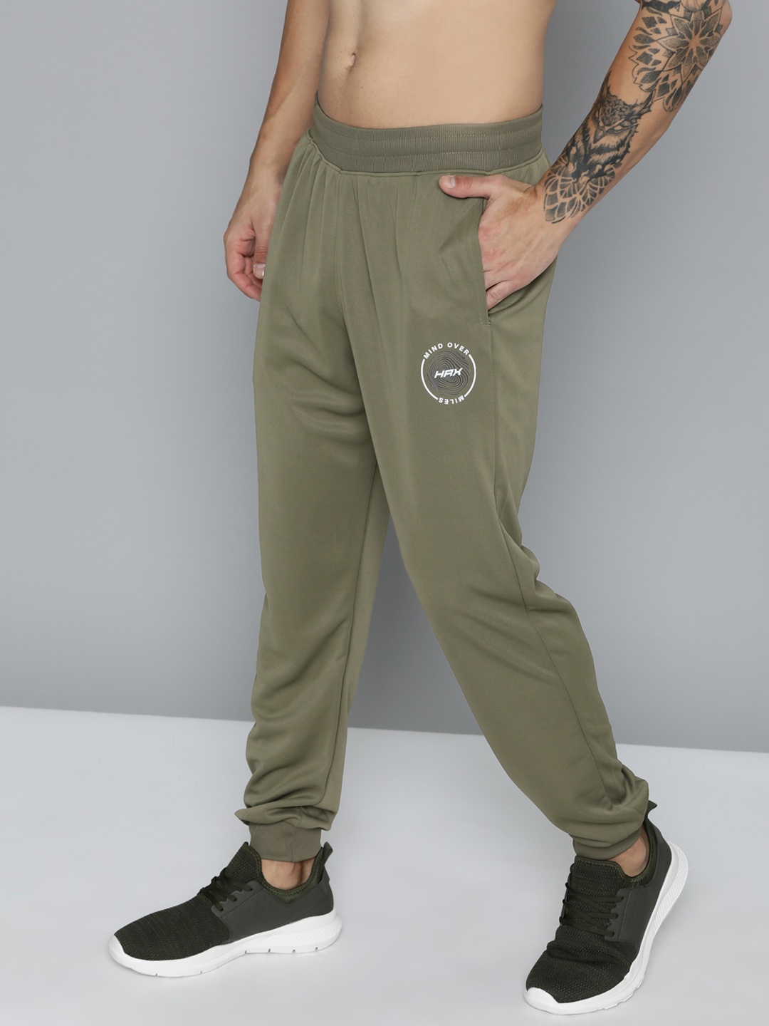 

HRX by Hrithik Roshan Men Rapid-Dry Running Track Pants, Olive