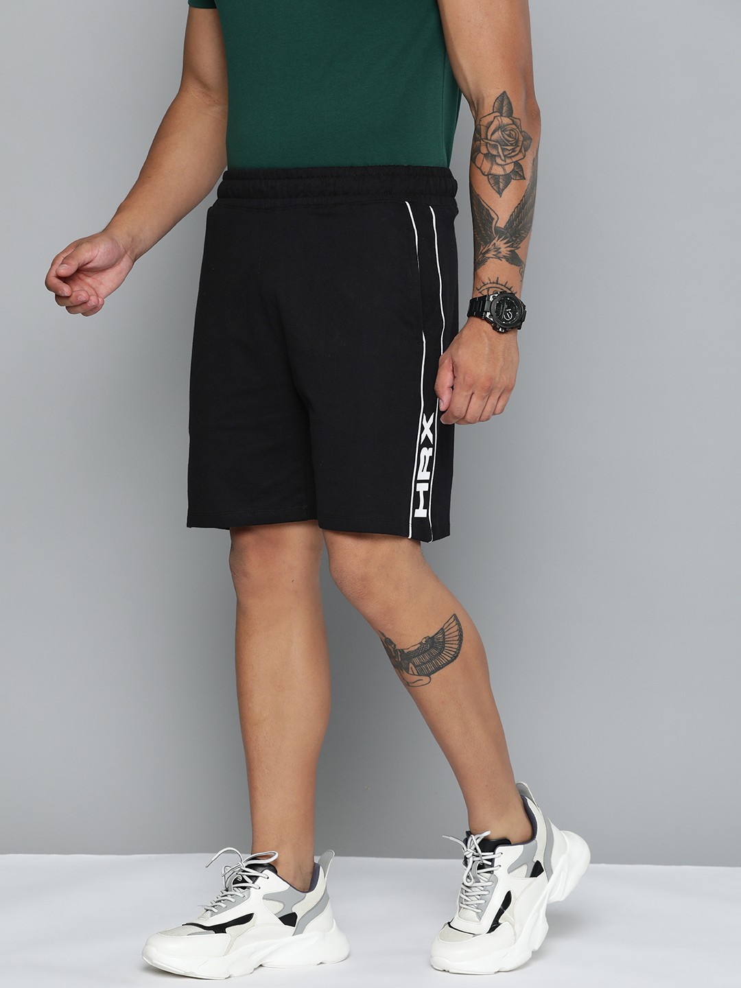 

HRX by Hrithik Roshan Men Pure Cotton Lifestyle Shorts, Black