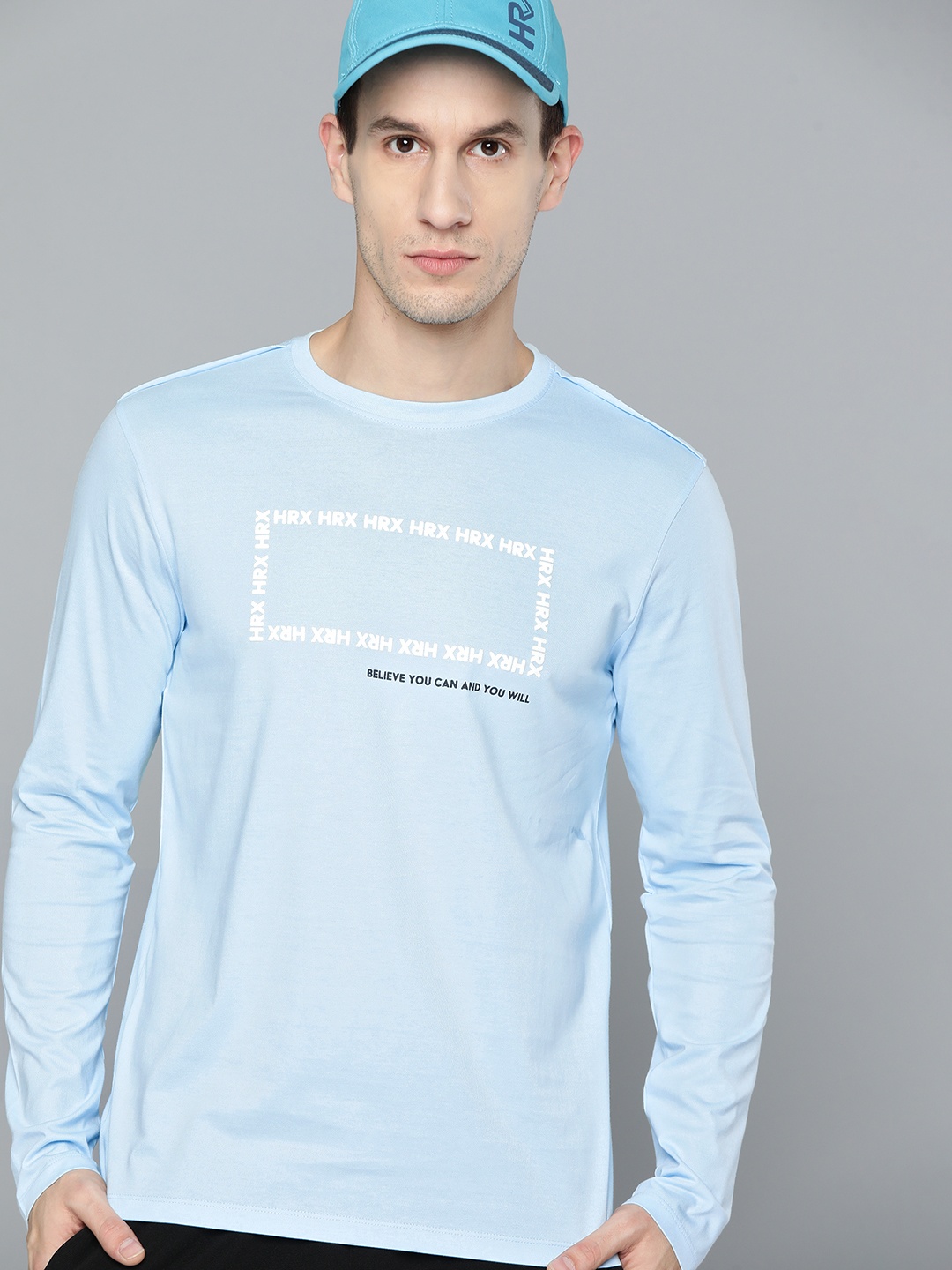 

HRX by Hrithik Roshan Printed Pure Cotton Lifestyle T-shirt, Blue