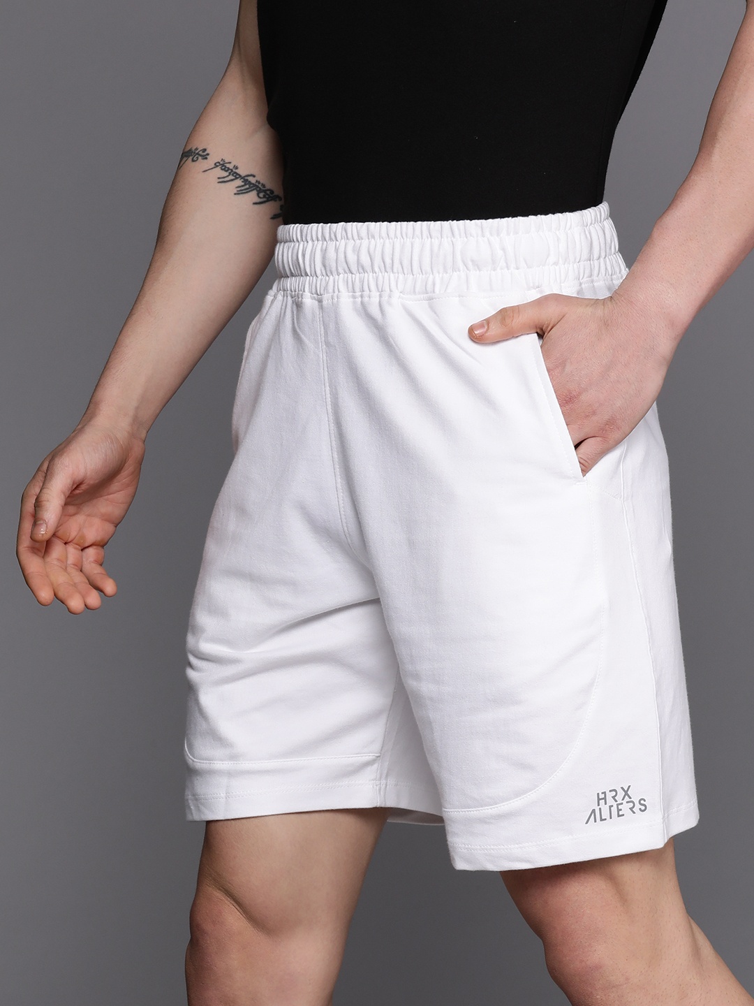 

HRX by Hrithik Roshan Men Mid-Rise Regular Fit Pure Cotton Shorts, White