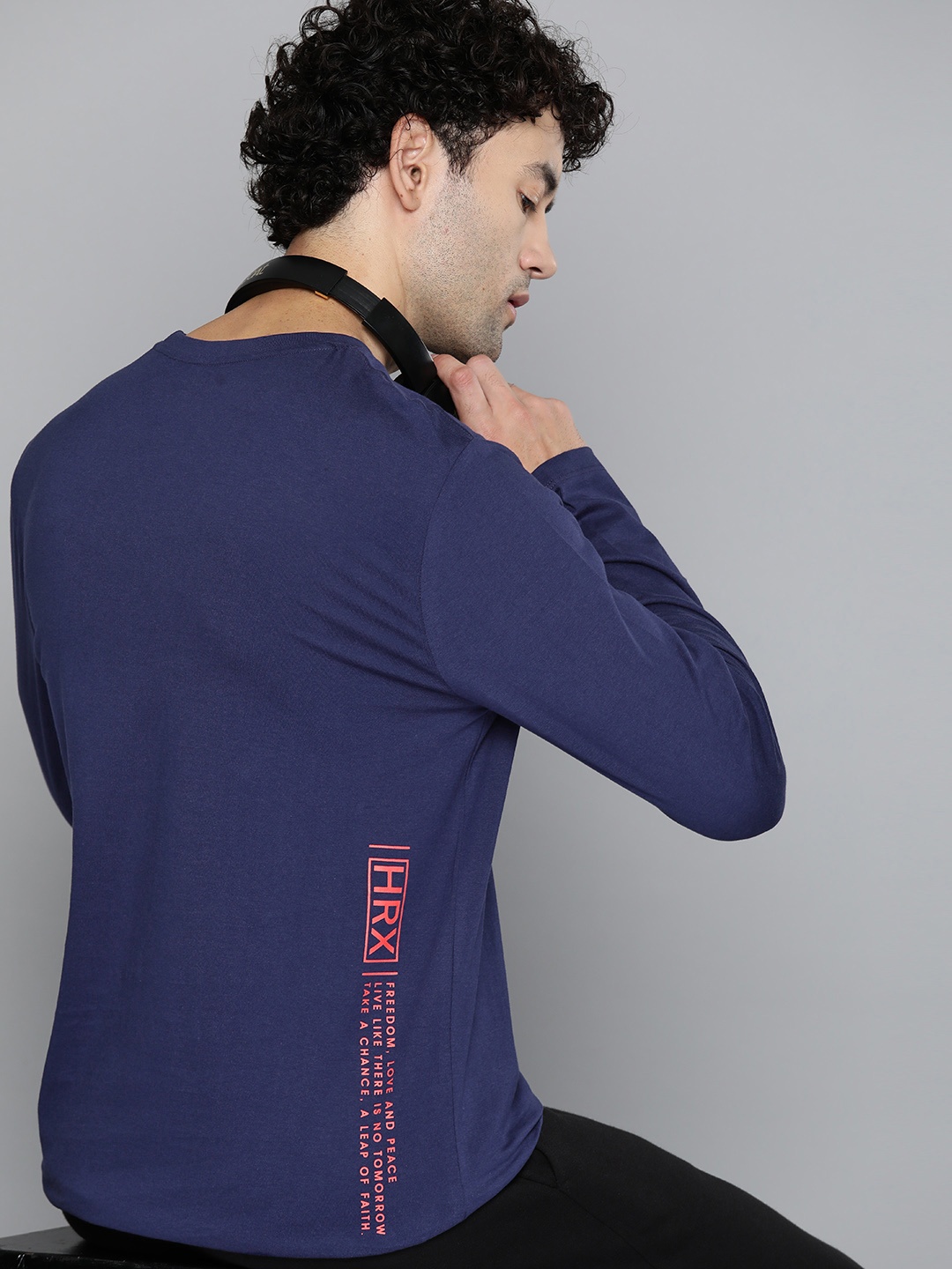 

HRX by Hrithik Roshan Pure Cotton T-shirt, Blue