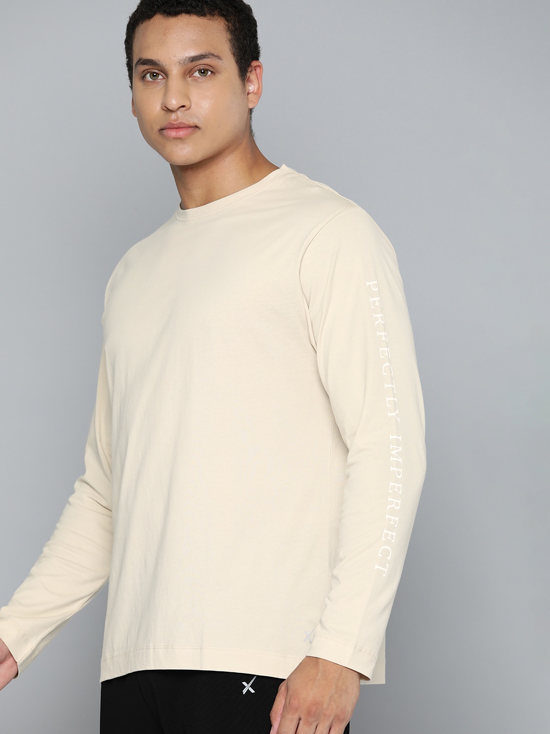 

HRX by Hrithik Roshan Pure Cotton Yoga T-shirt, Cream