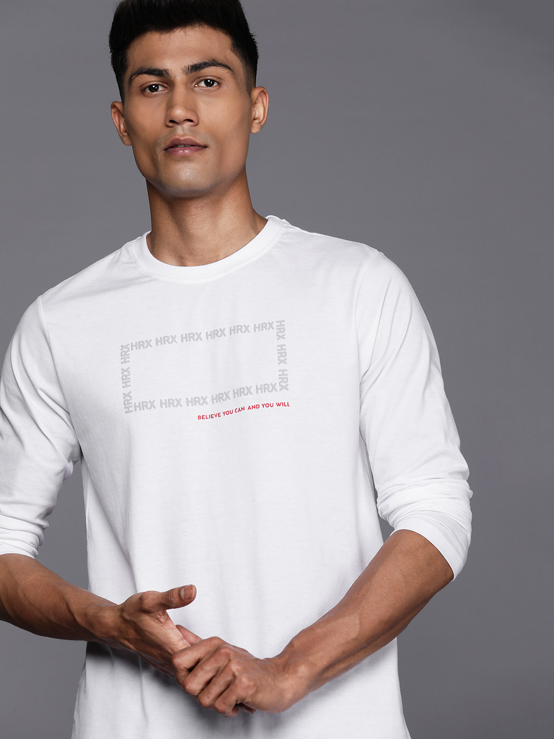 

HRX by Hrithik Roshan Typography Print Long Sleeve T-shirt, White