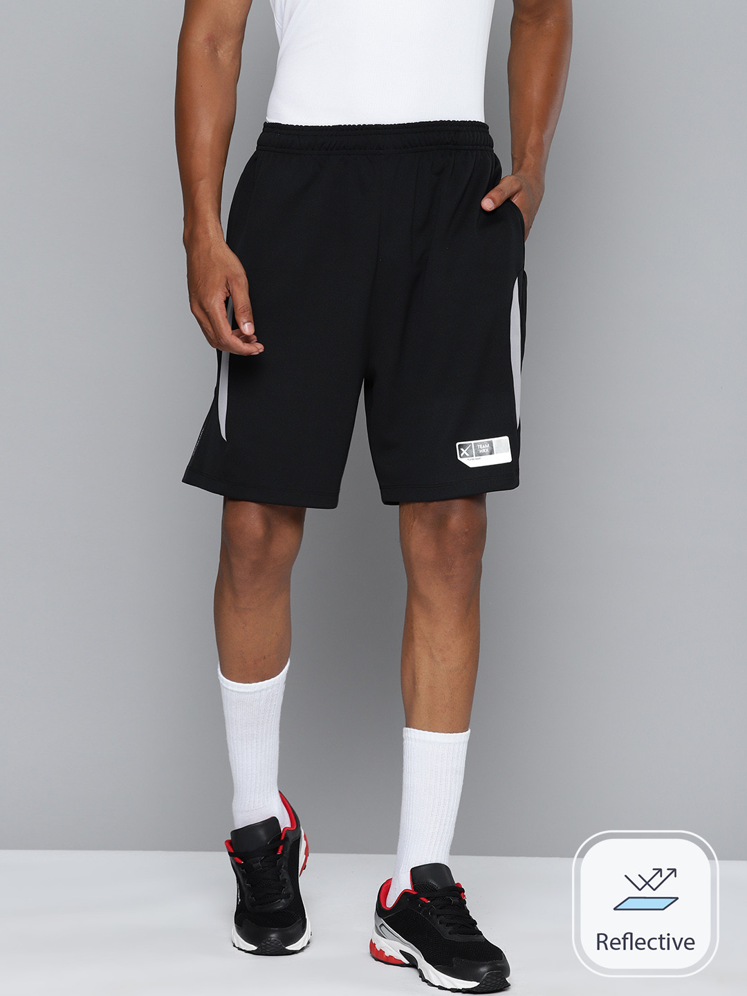 

HRX by Hrithik Roshan Men Rapid-Dry Solid Basketball Shorts, Black
