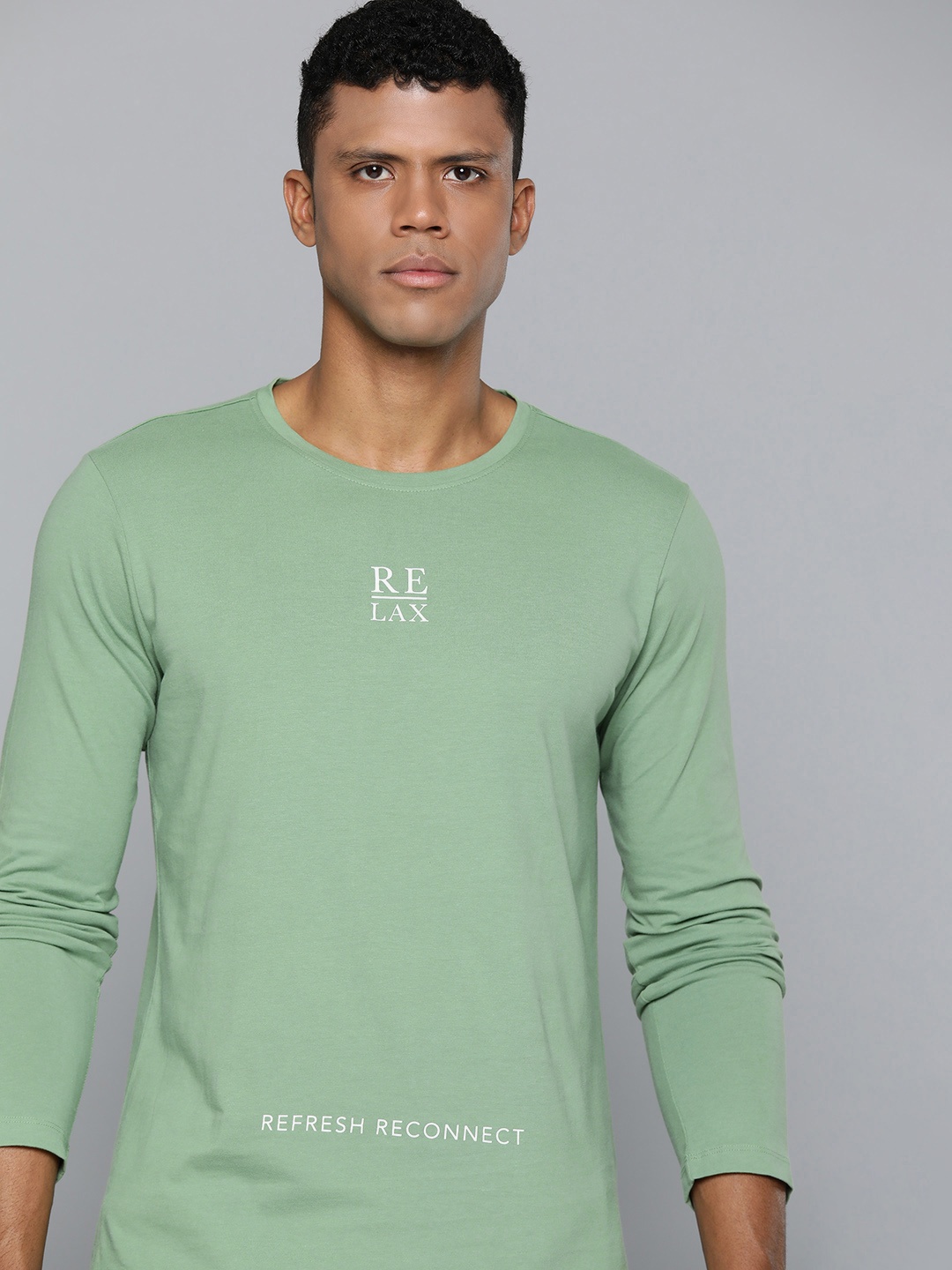 

HRX by Hrithik Roshan Printed Pure Cotton Yoga T-shirt, Green