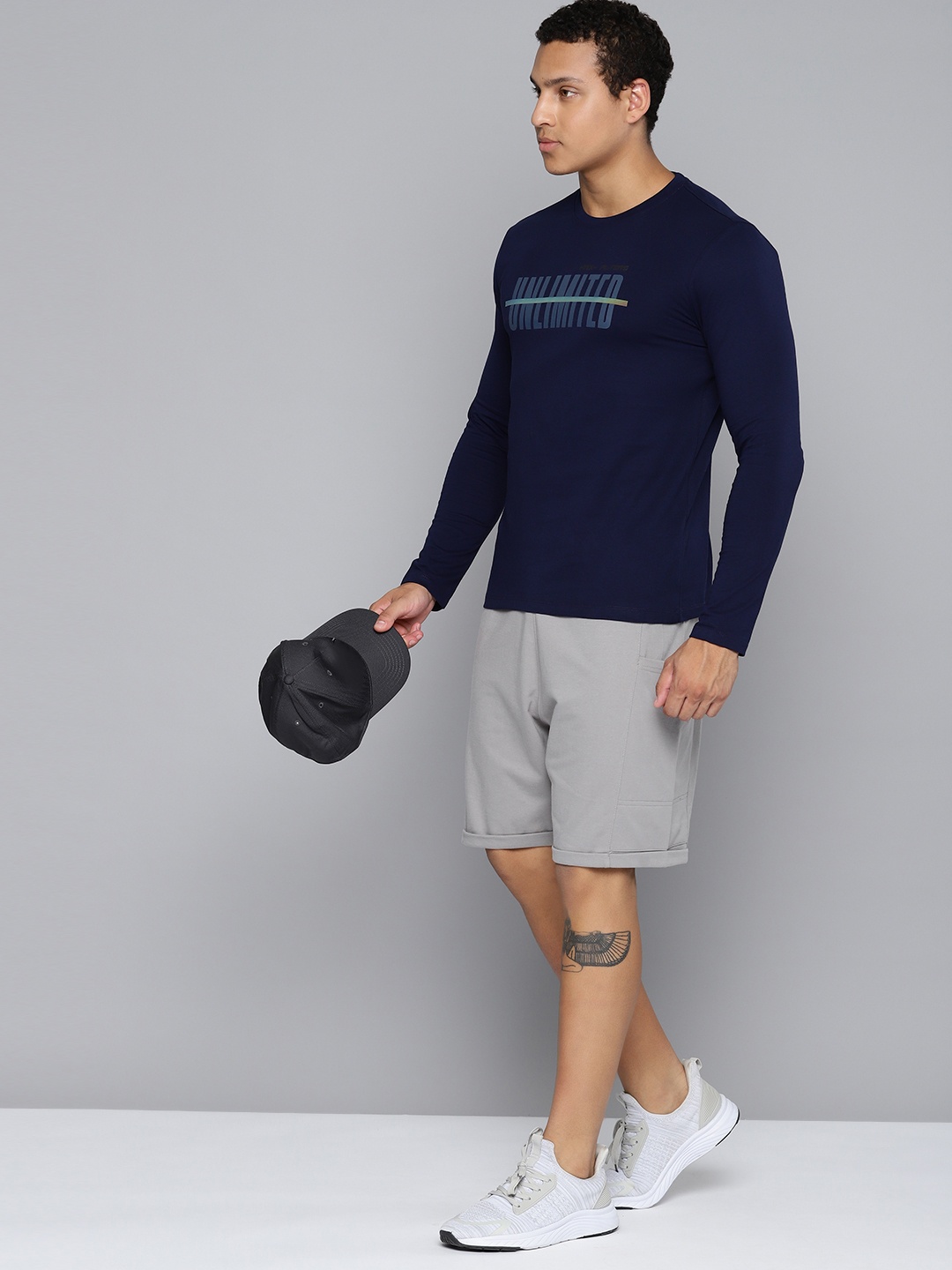 

HRX by Hrithik Roshan Men Pure Cotton Shorts, Grey