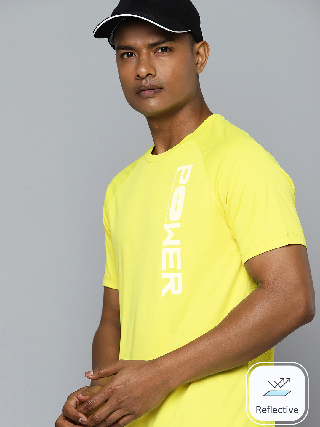 

HRX by Hrithik Roshan Rapid-Dry Printed Training T-shirt, Yellow