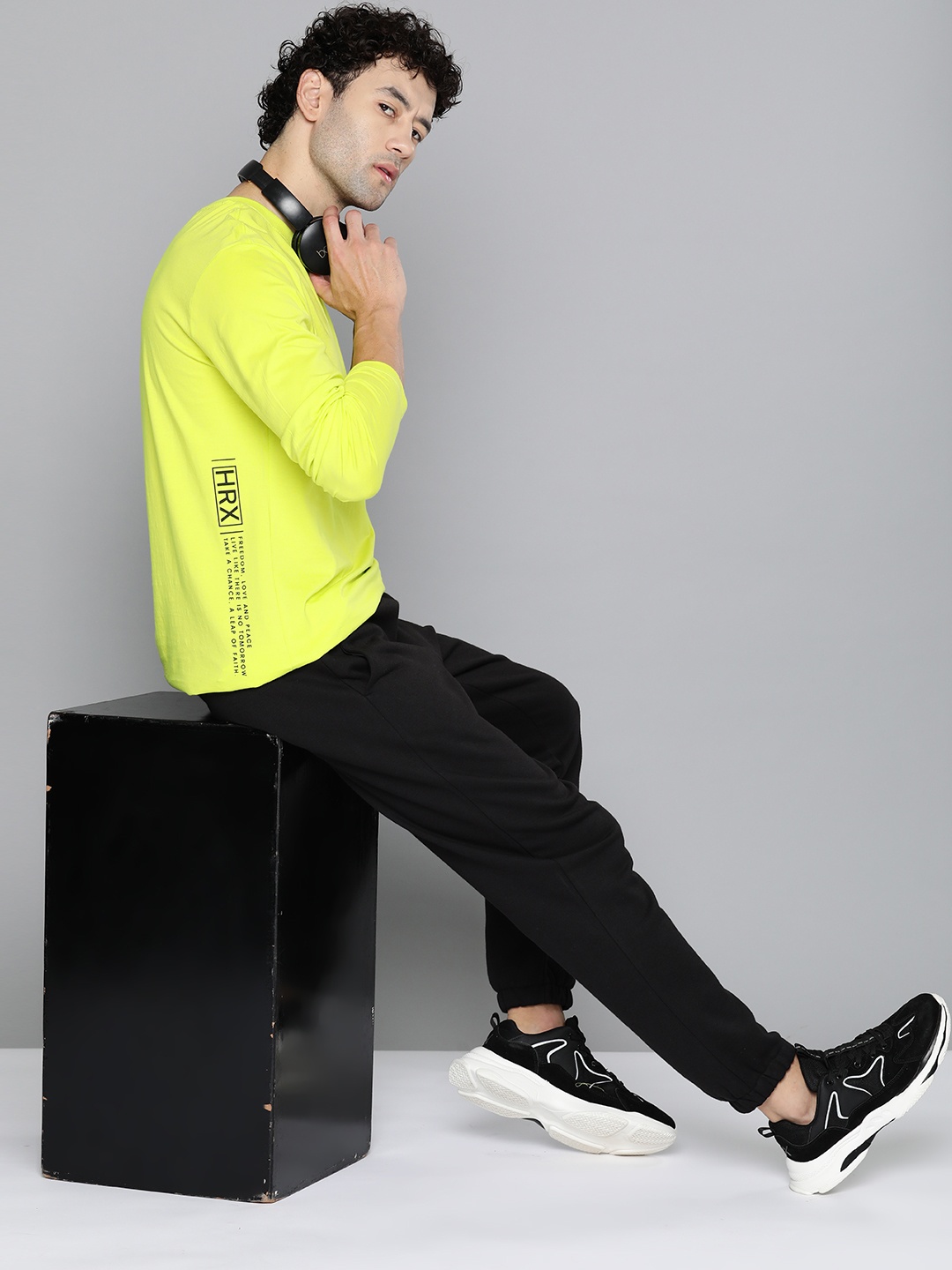 

HRX by Hrithik Roshan Pure Cotton T-shirt, Fluorescent green