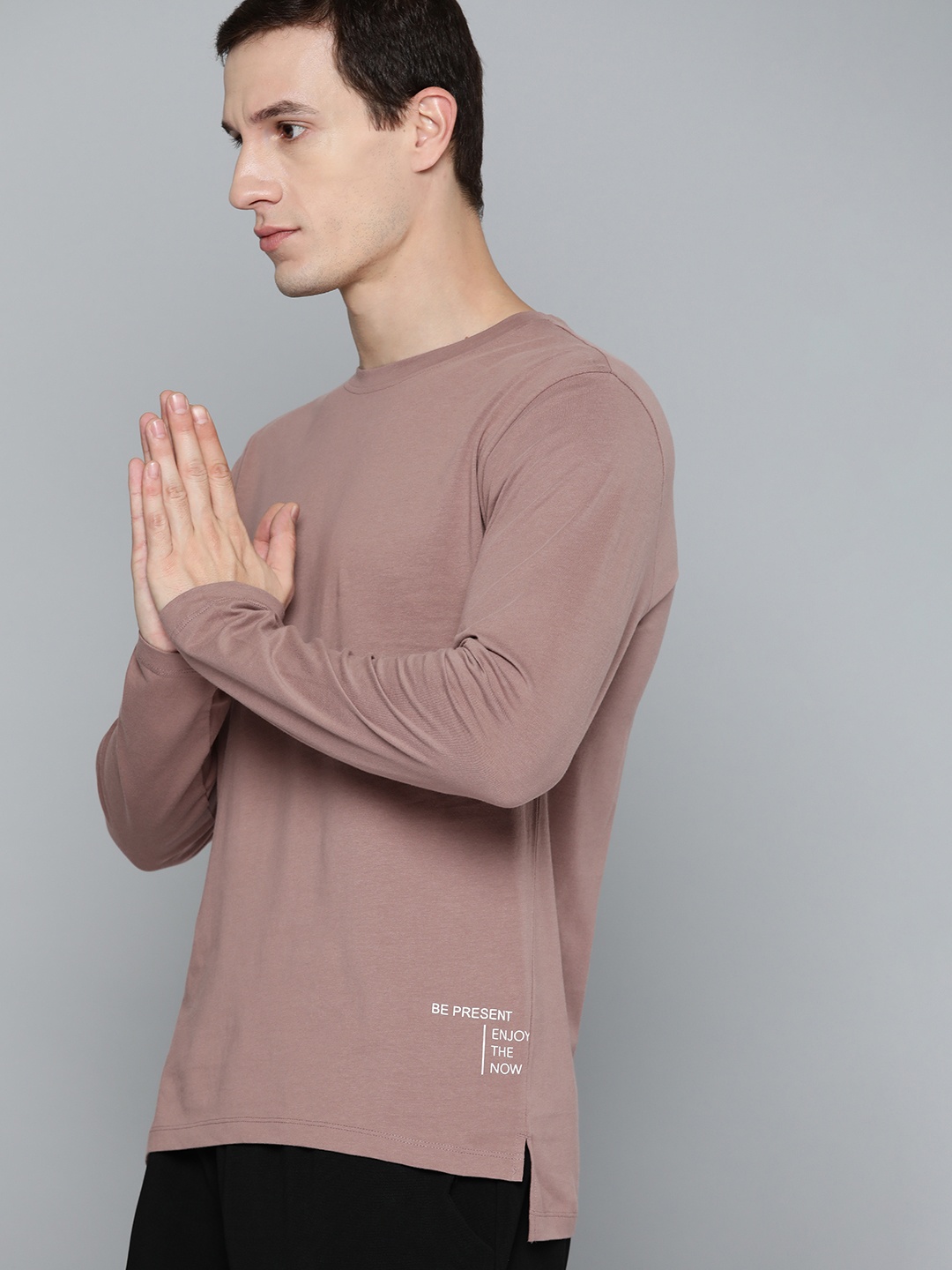 

HRX by Hrithik Roshan Pure Cotton Yoga T-shirt, Mauve