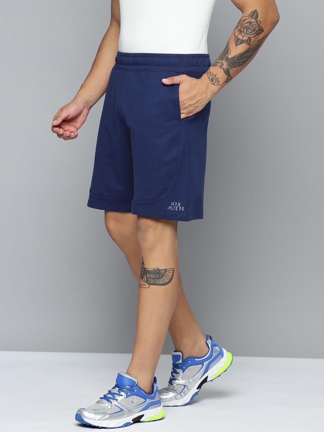 

HRX by Hrithik Roshan Men Pure Cotton Regular Fit Casual Shorts, Navy blue