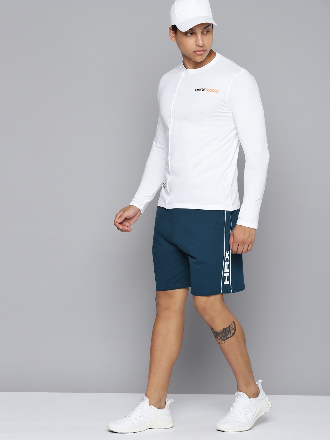 

HRX by Hrithik Roshan Men Brand Logo Detail Pure Cotton Shorts, Teal