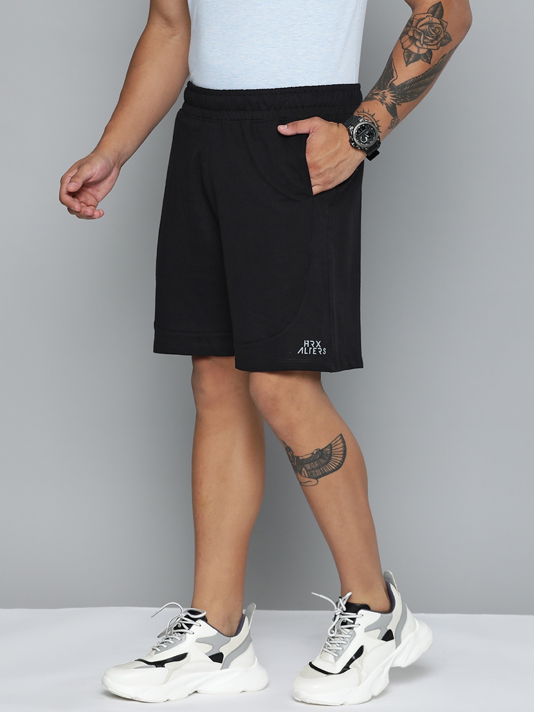 

HRX by Hrithik Roshan Men Pure Cotton Lifestyle Shorts, Black