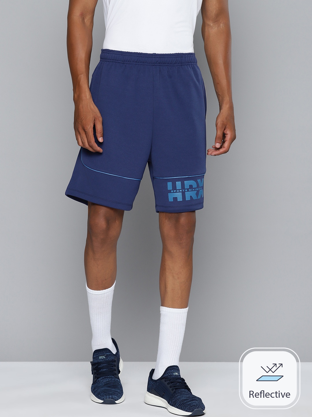 

HRX by Hrithik Roshan Men Rapid-Dry Solid Basketball Shorts, Navy blue