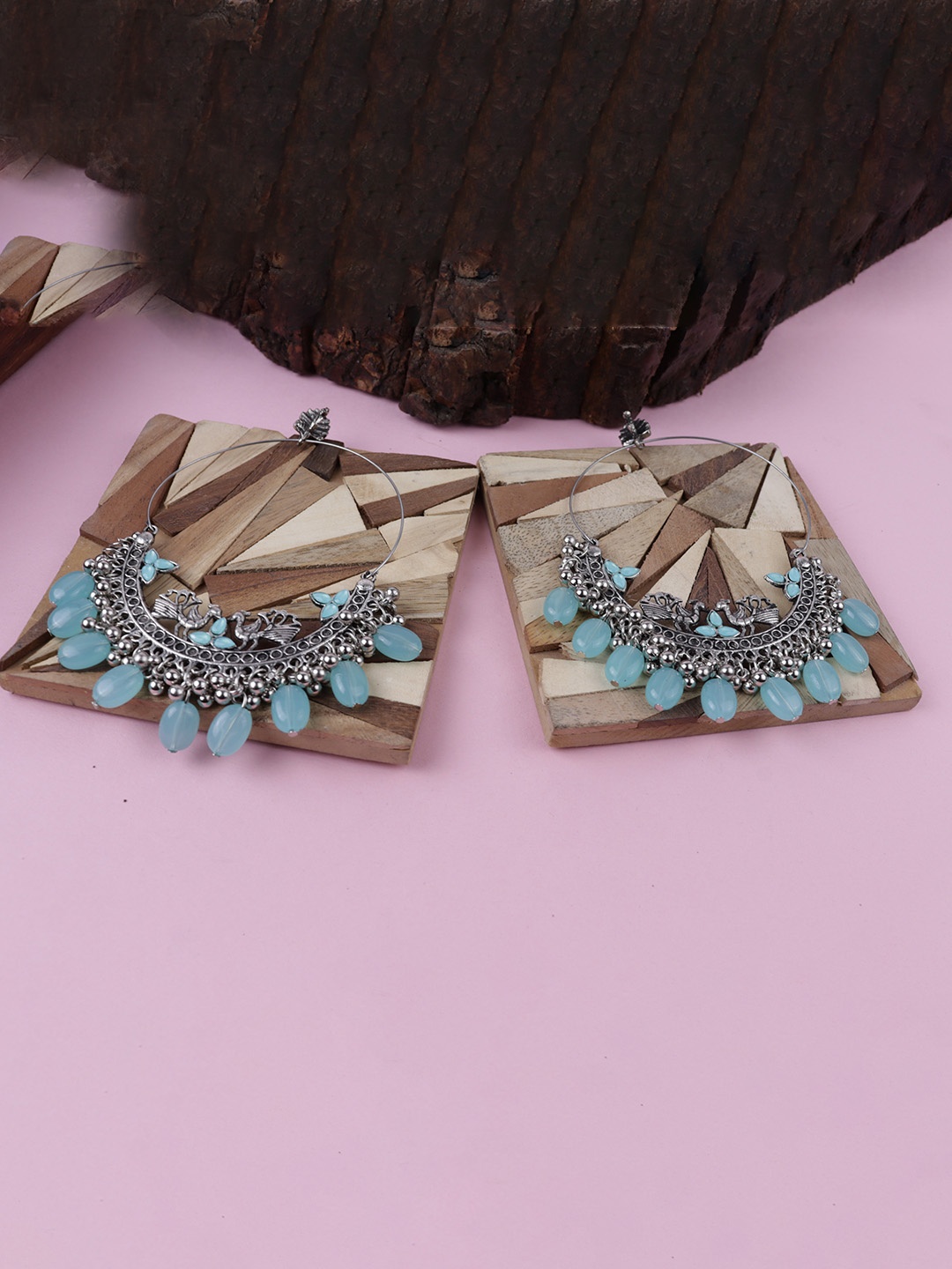 

VAGHBHATT Circular Chandbalis Earrings, Blue