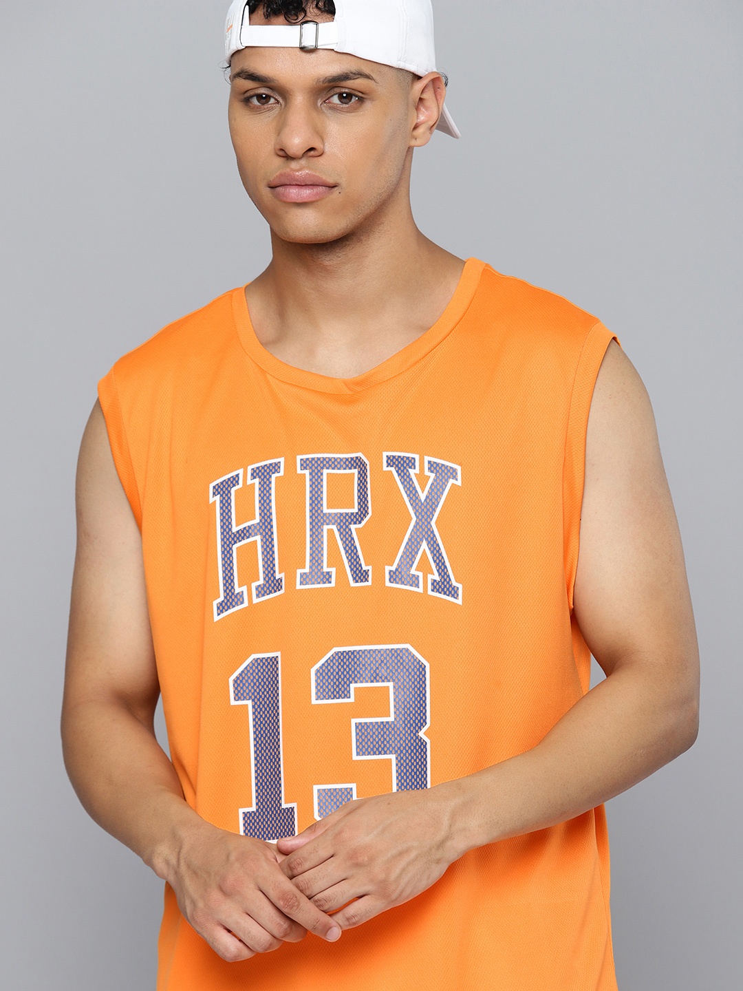 

HRX by Hrithik Roshan Men Basketball Typography Printed T-shirt, Orange