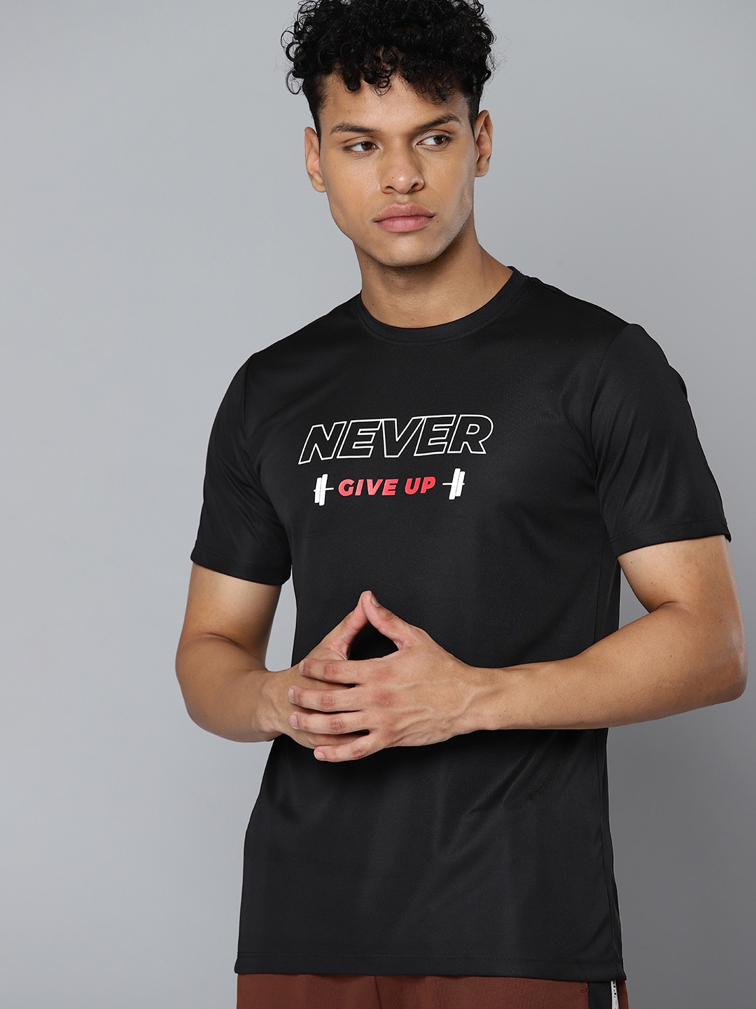 

HRX by Hrithik Roshan Rapid-Dry Printed Training T-shirt, Black
